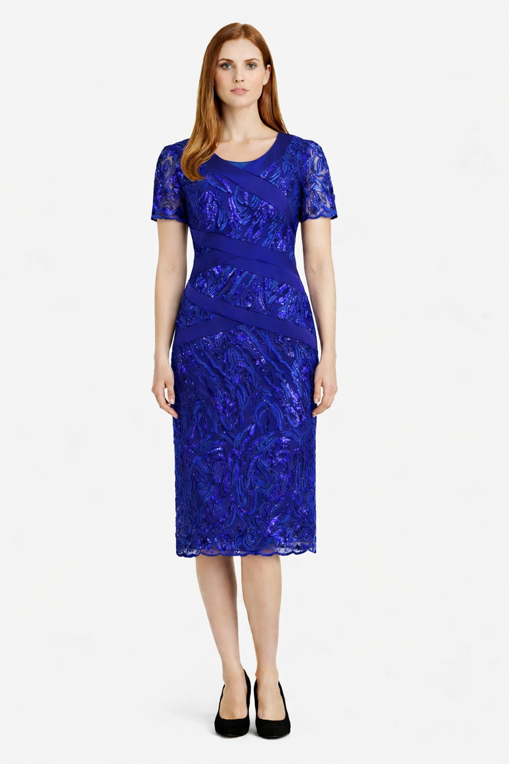 Φόρεμα δαντέλα μπλε ρουά