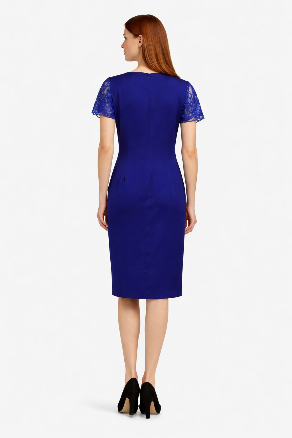 Φόρεμα δαντέλα μπλε ρουά