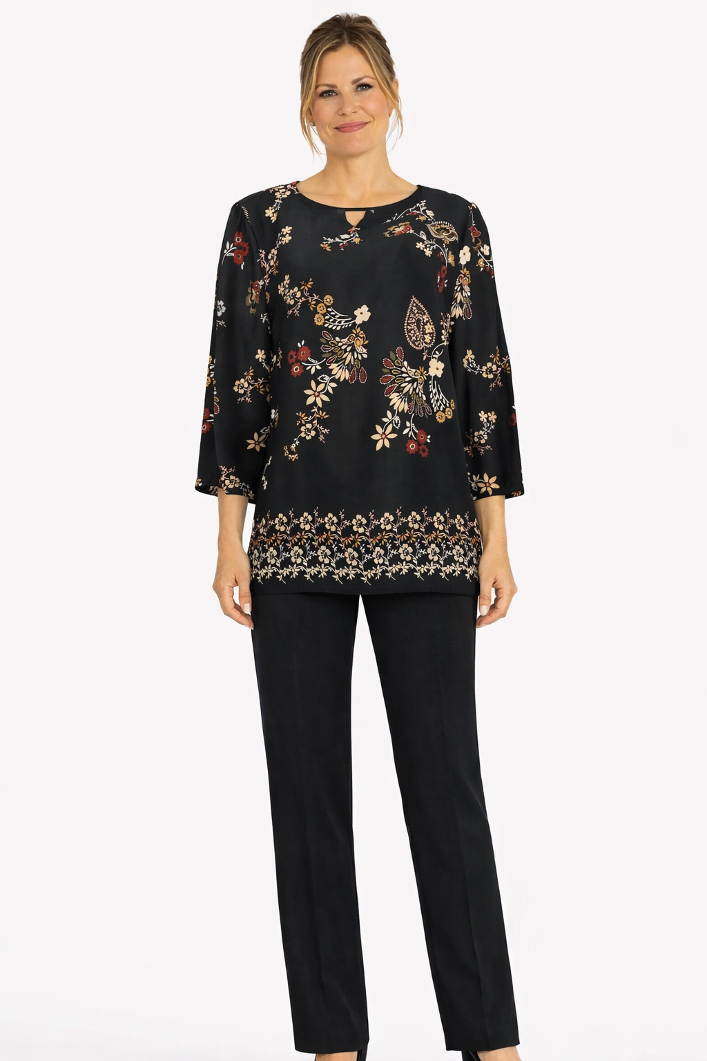 Μπλούζα εμπριμέ βισκόζ υφασμάτινη