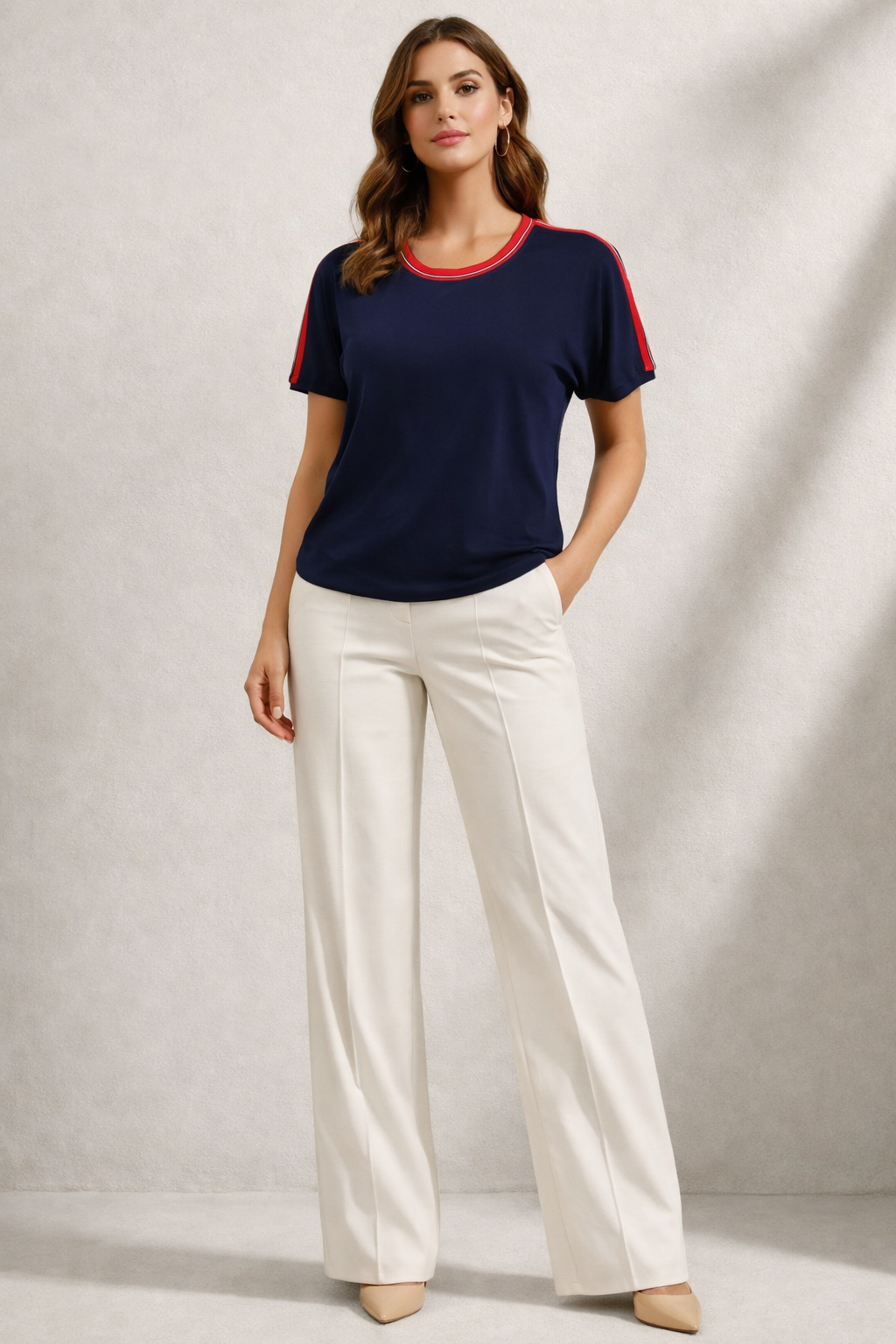 Μπλούζα βισκόζ μπλε