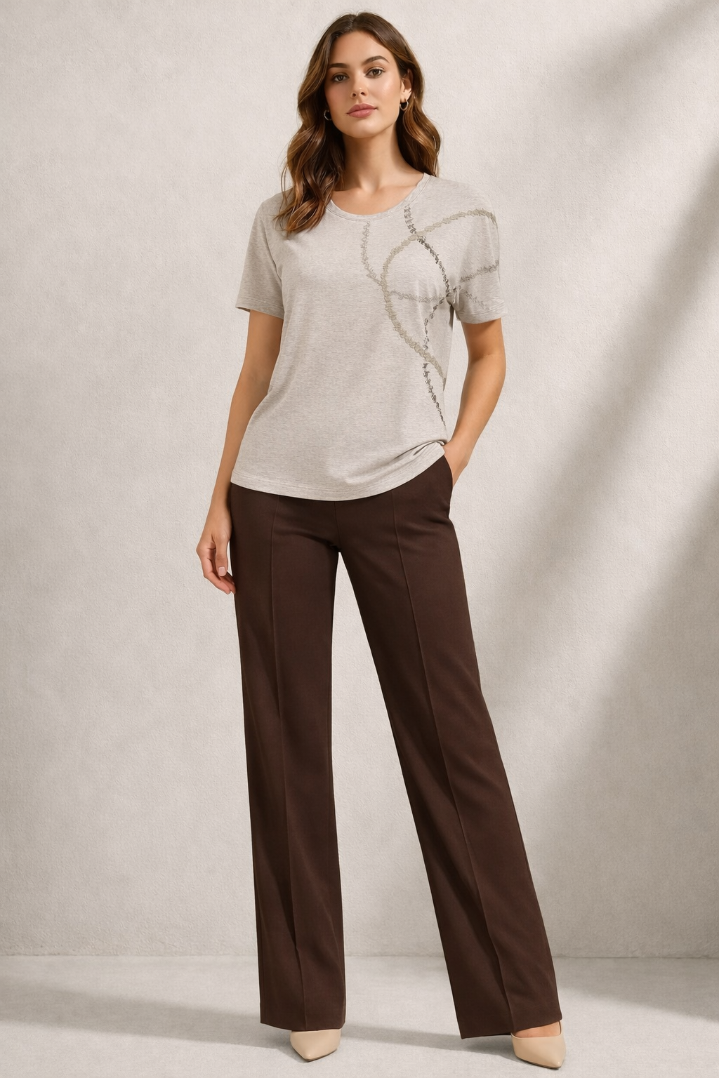 Μπλούζα βισκόζ μπεζ