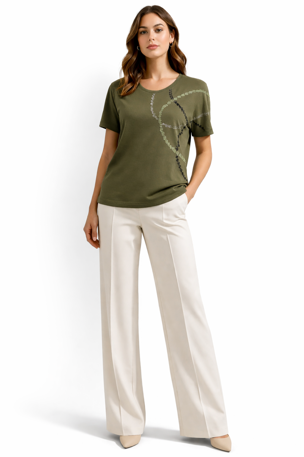 Μπλούζα βισκόζ λαδί