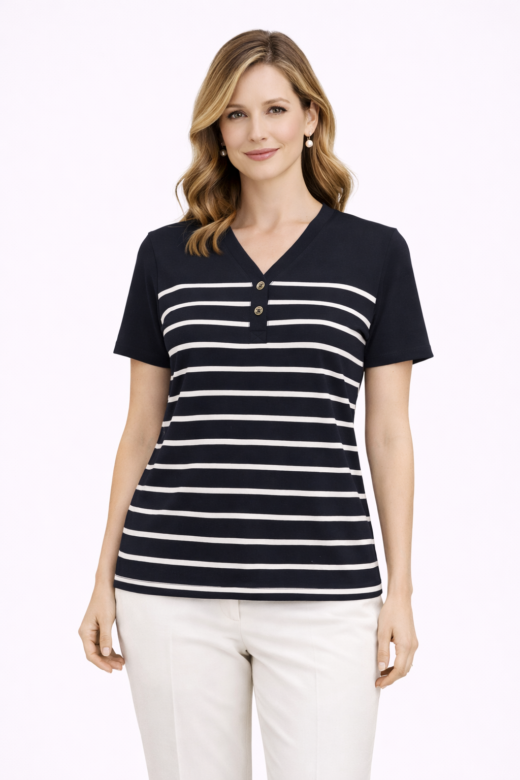 Μπλούζα βισκόζ μαύρη με ρίγες