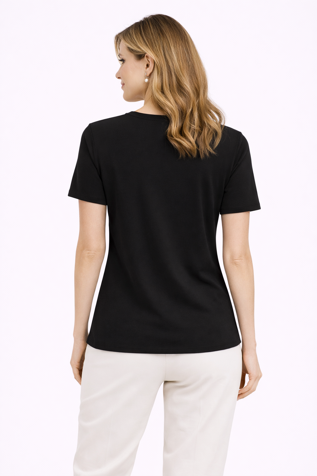 Μπλούζα βισκόζ μαύρη με ρίγες