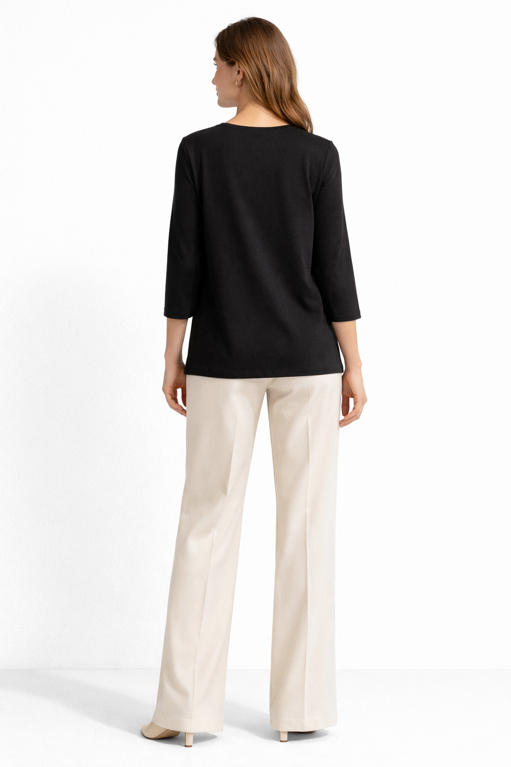 Μπλούζα βισκόζ με τρουακάρ μανίκια μαύρη