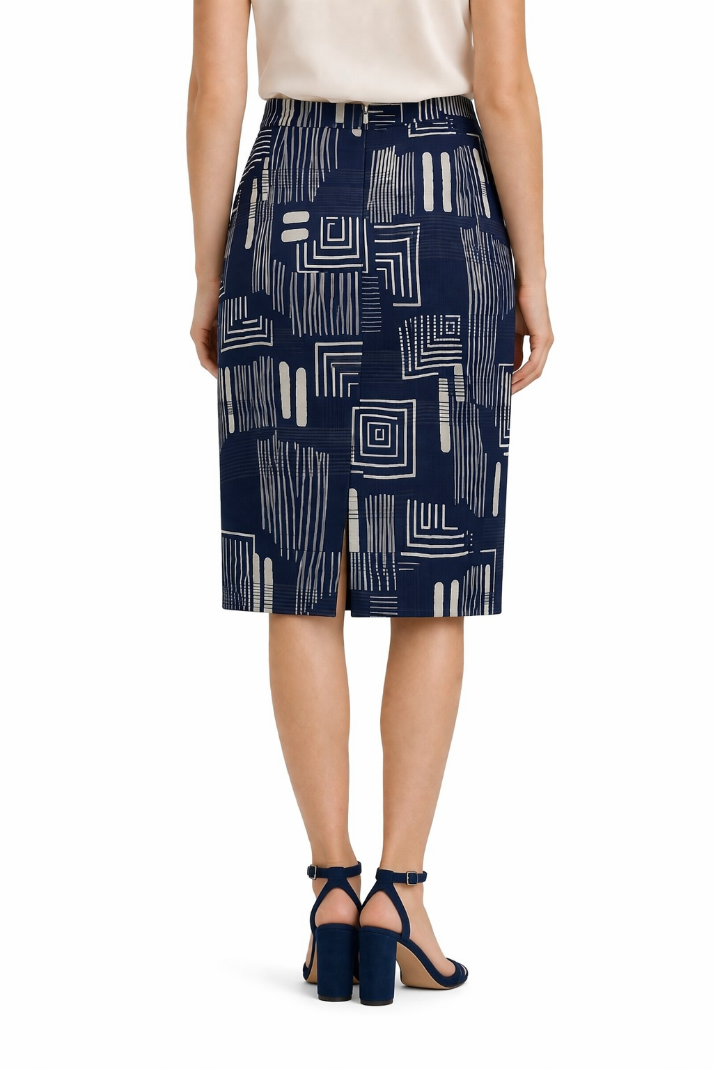 Φούστα λινή μπλε εκρού