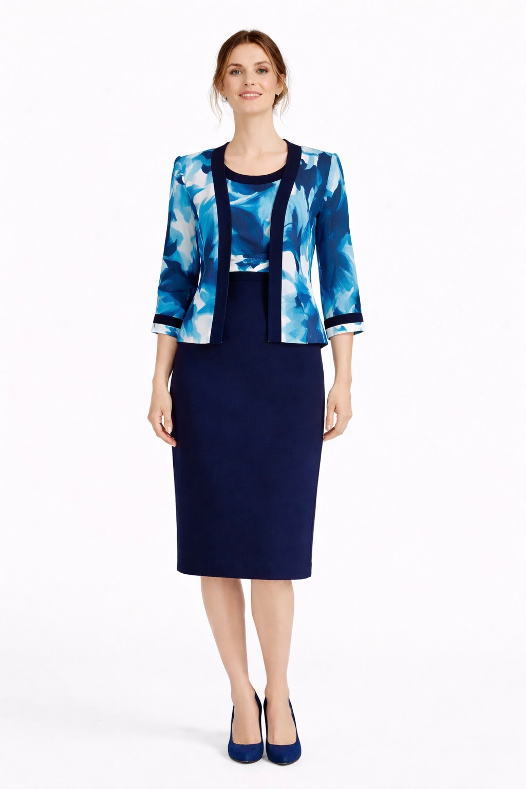 Σετ φόρεμα μπολερό εμπριμέ