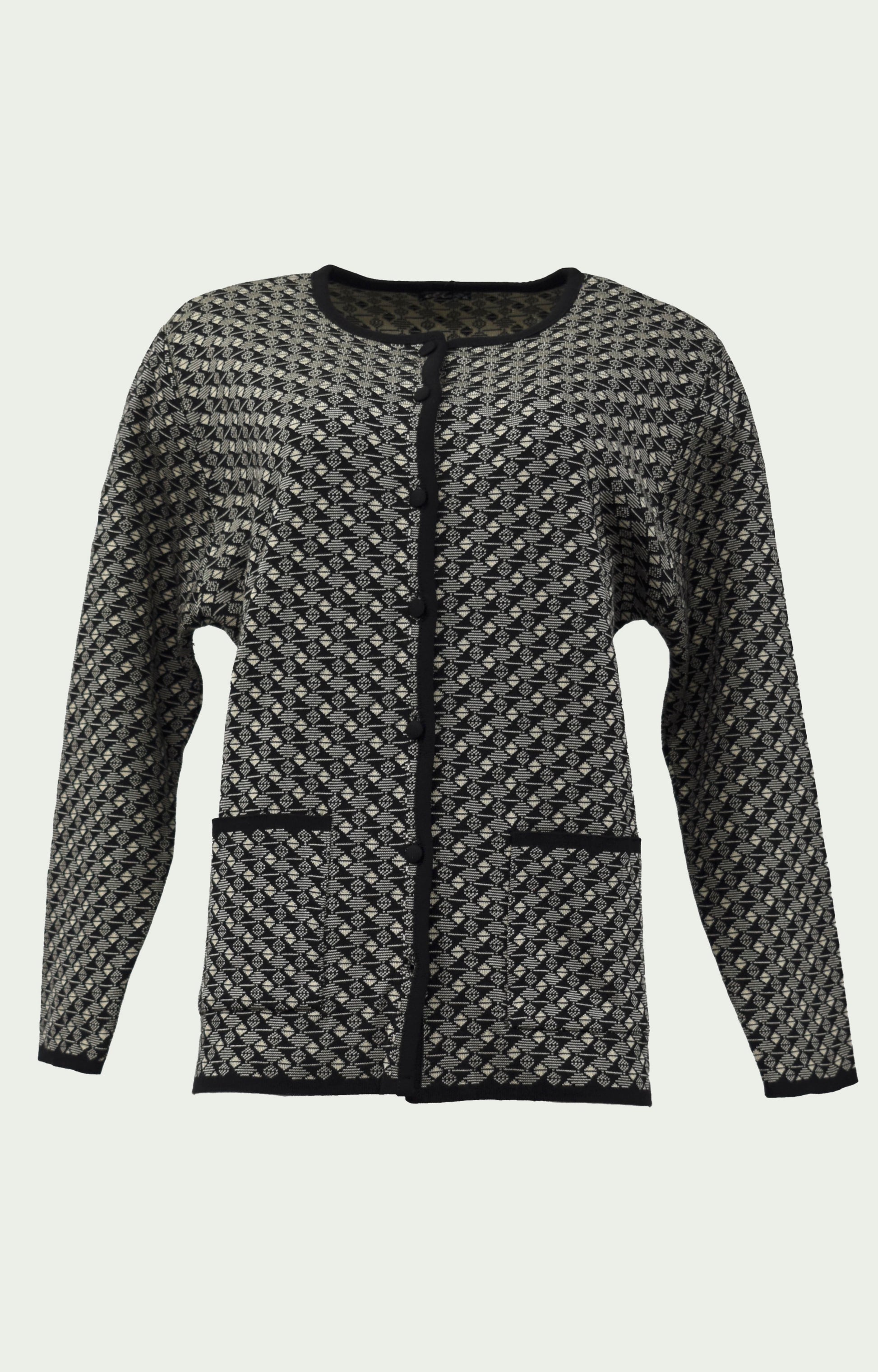 Ζακέτα πλεκτή μαυρόασπρη