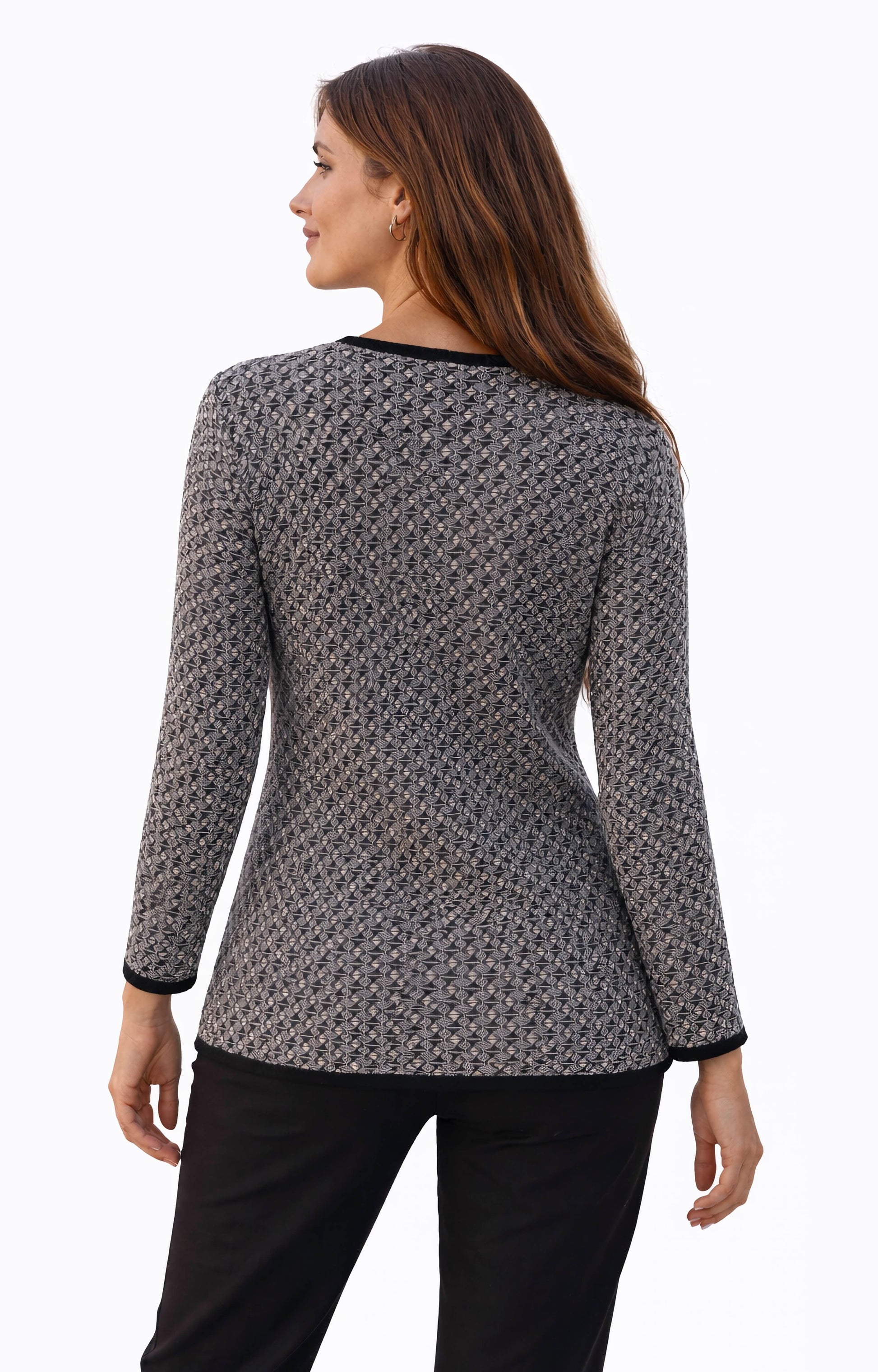 Ζακέτα πλεκτή μαυρόασπρη