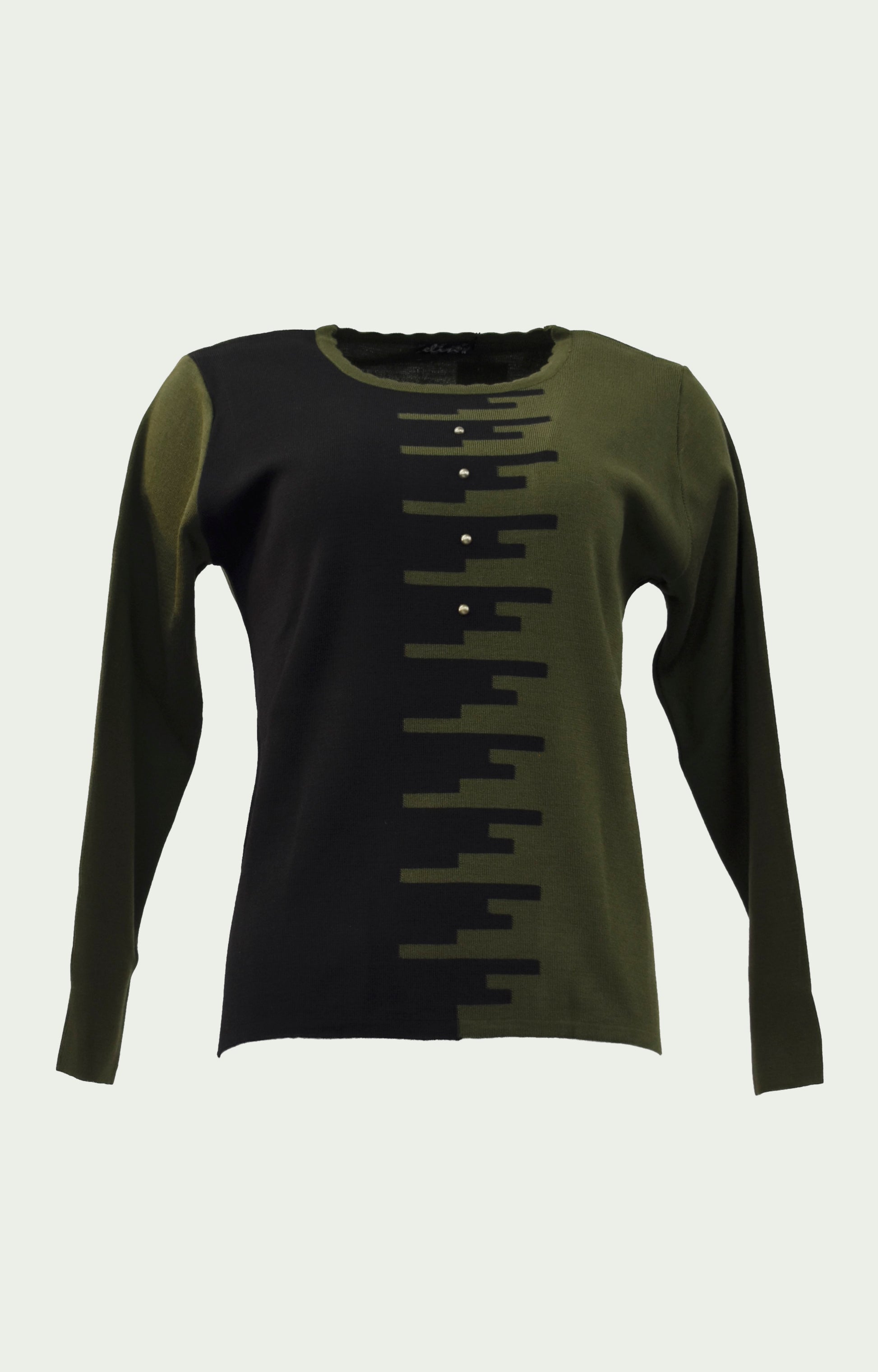 Μπλούζα πλεκτή λαδί μαύρο