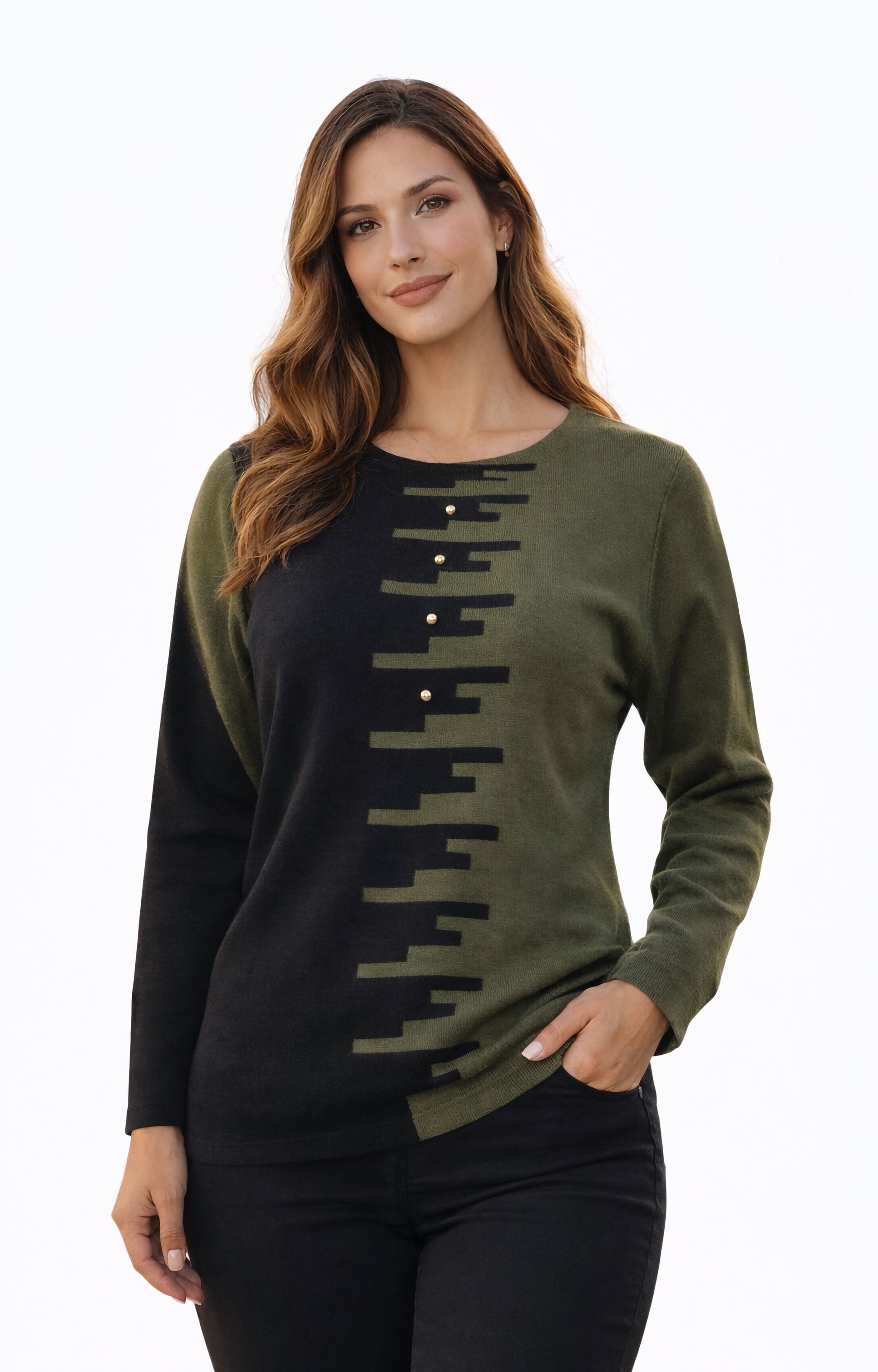 Μπλούζα πλεκτή λαδί μαύρο