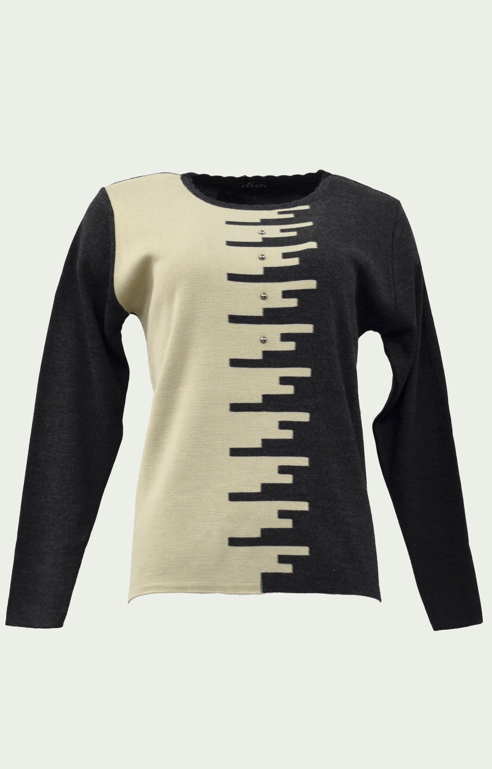 Μπλούζα πλεκτή γκρι μπεζ