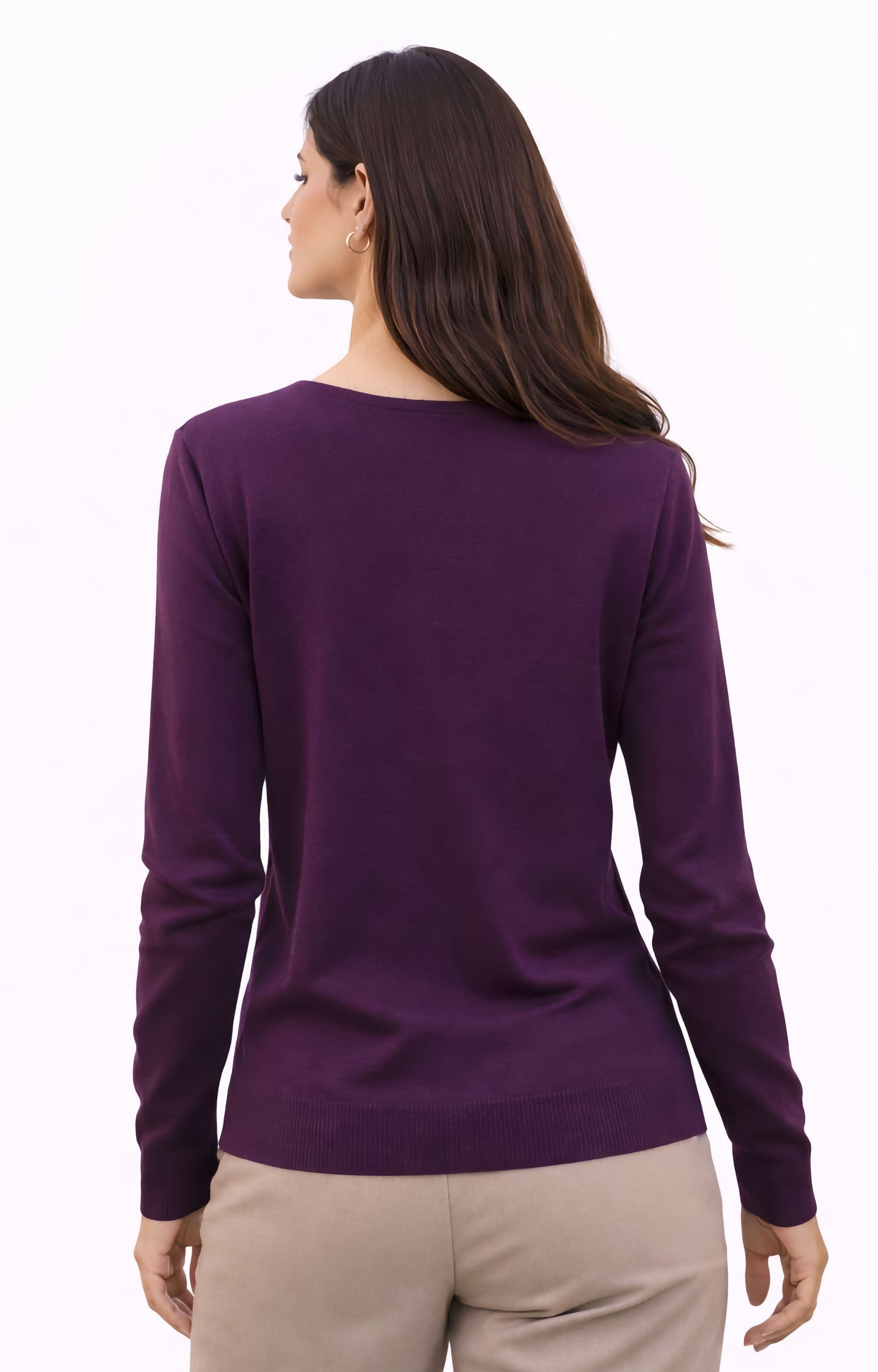 Μπλούζα πλεκτή μωβ με φύλλα