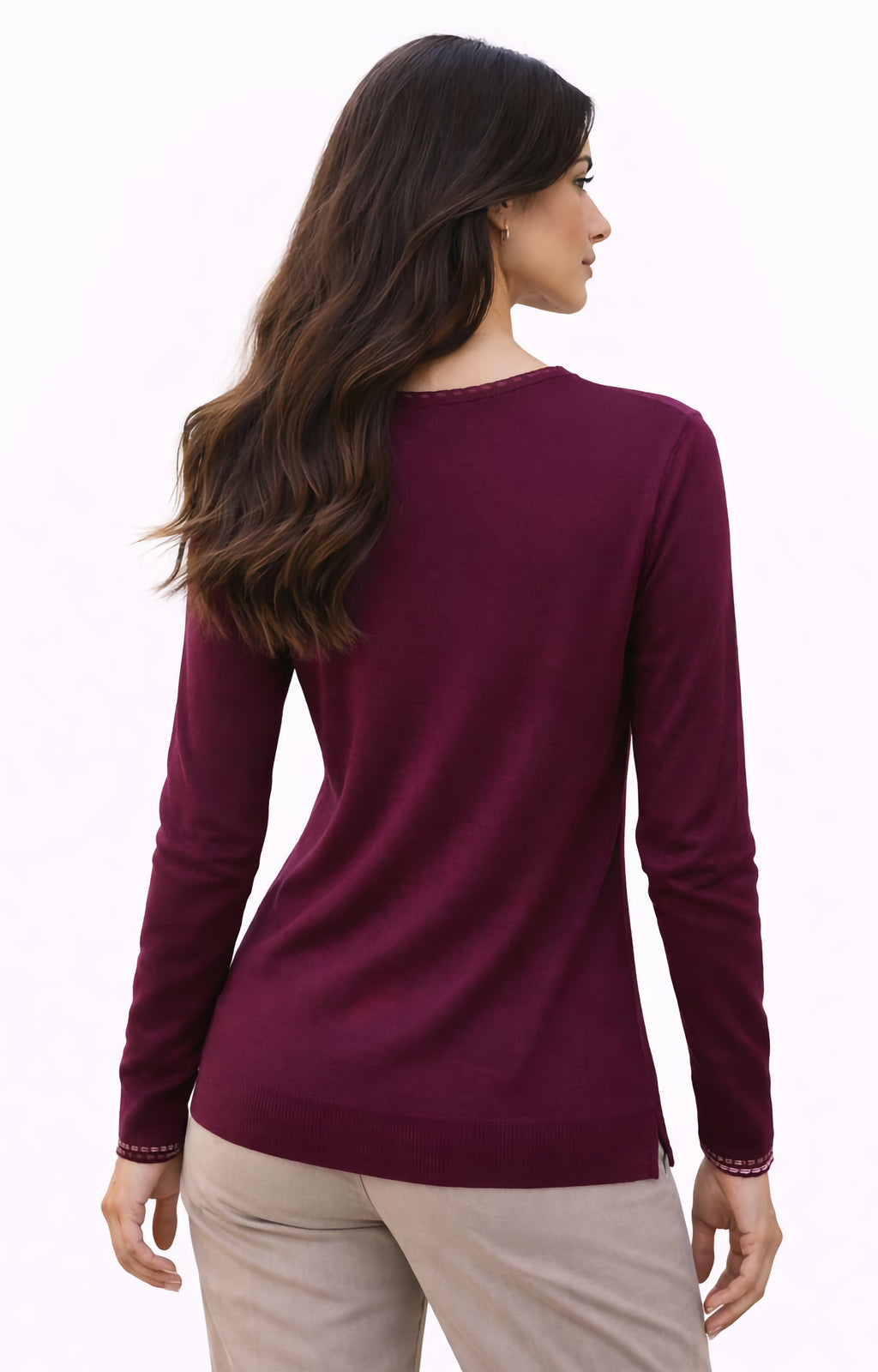 Μπλούζα πλεκτή γκρενά με γραμμές