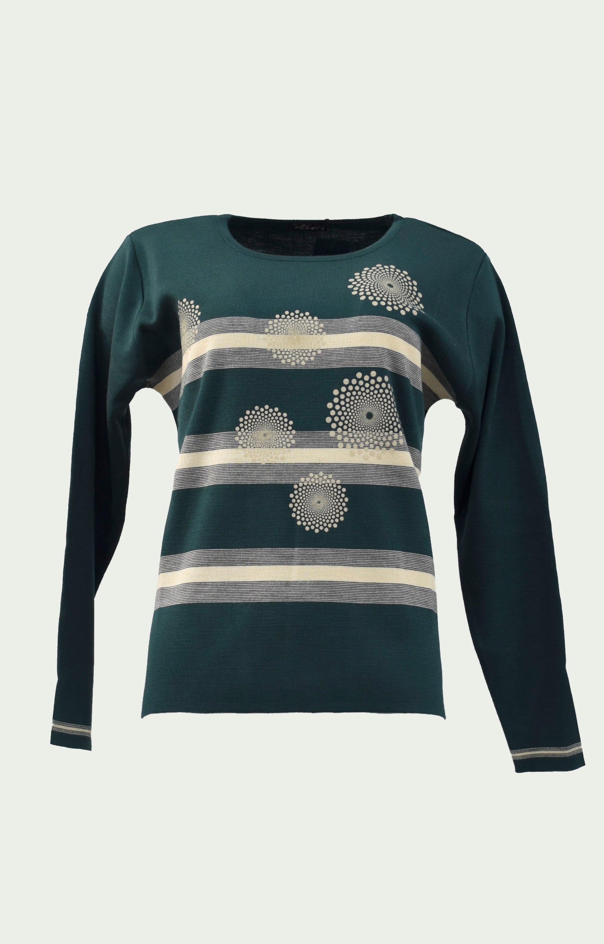 Μπλούζα πλεκτή πετρόλ με ρίγες