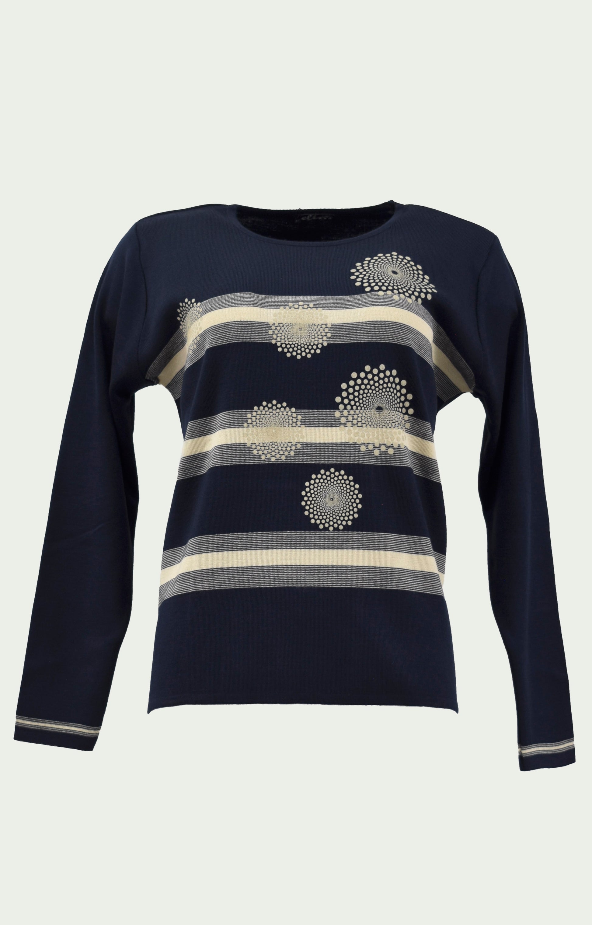 Μπούζα πλεκτή μπλε με ρίγες