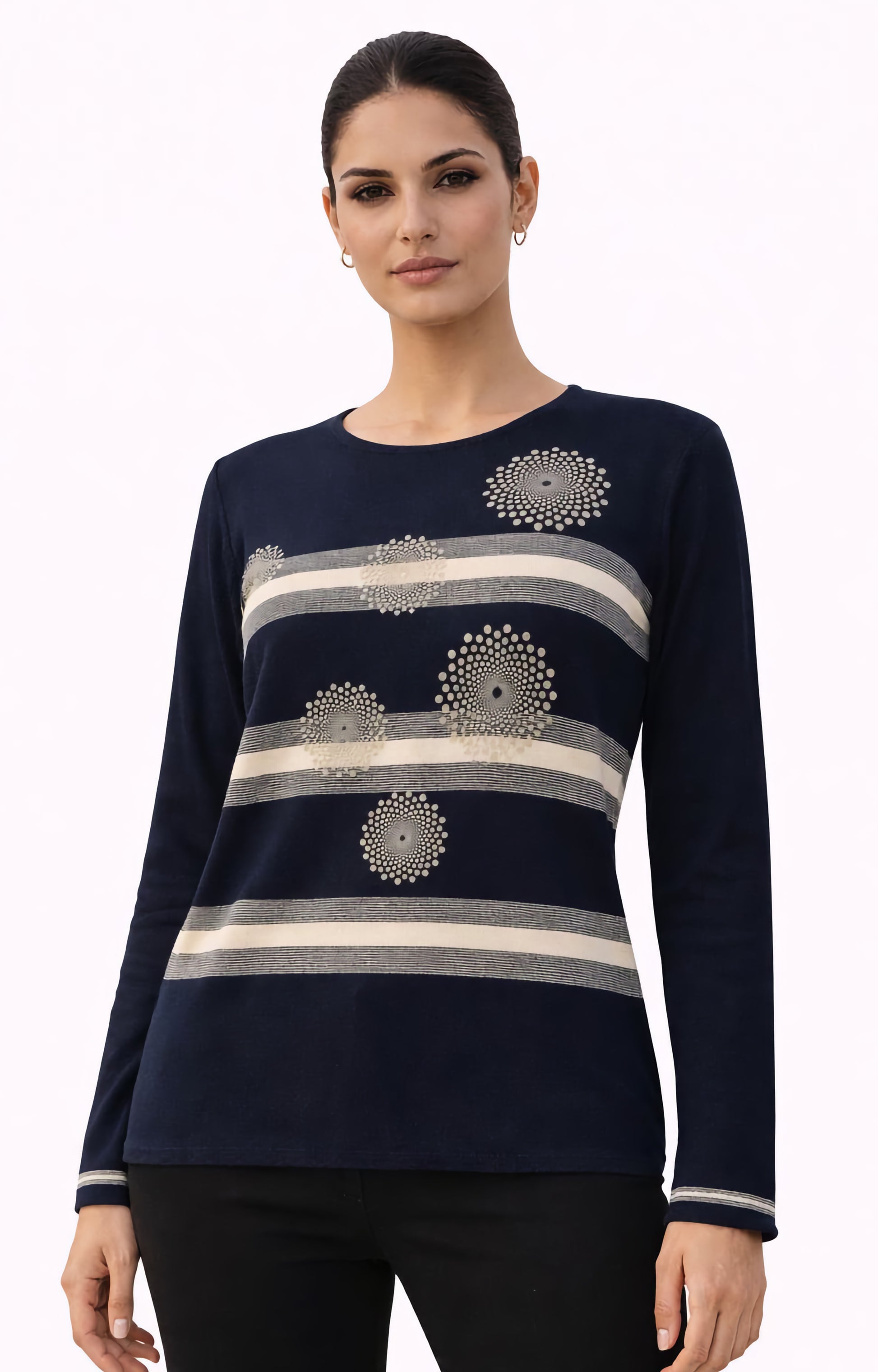 Μπούζα πλεκτή μπλε με ρίγες