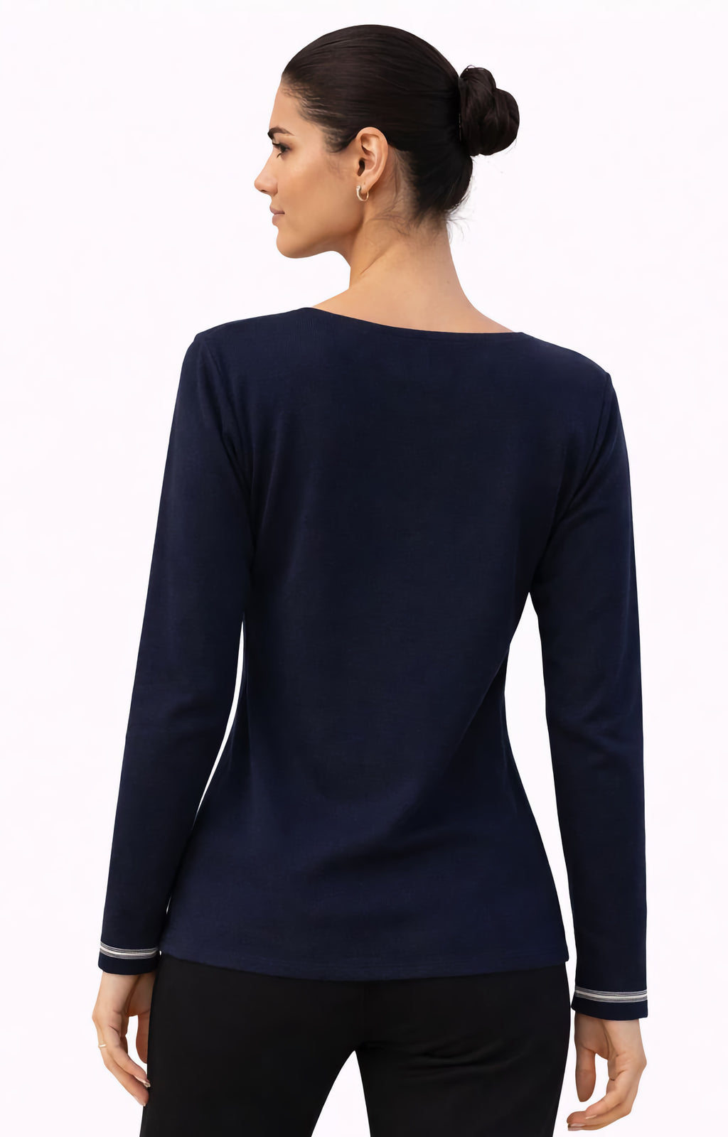 Μπούζα πλεκτή μπλε με ρίγες