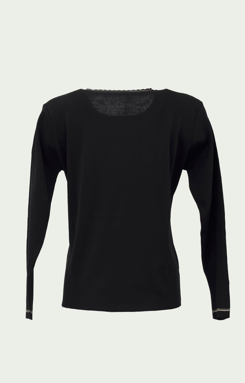 Μπλούζα πλεκτή μαύρη με χρυσά κυκλάκια