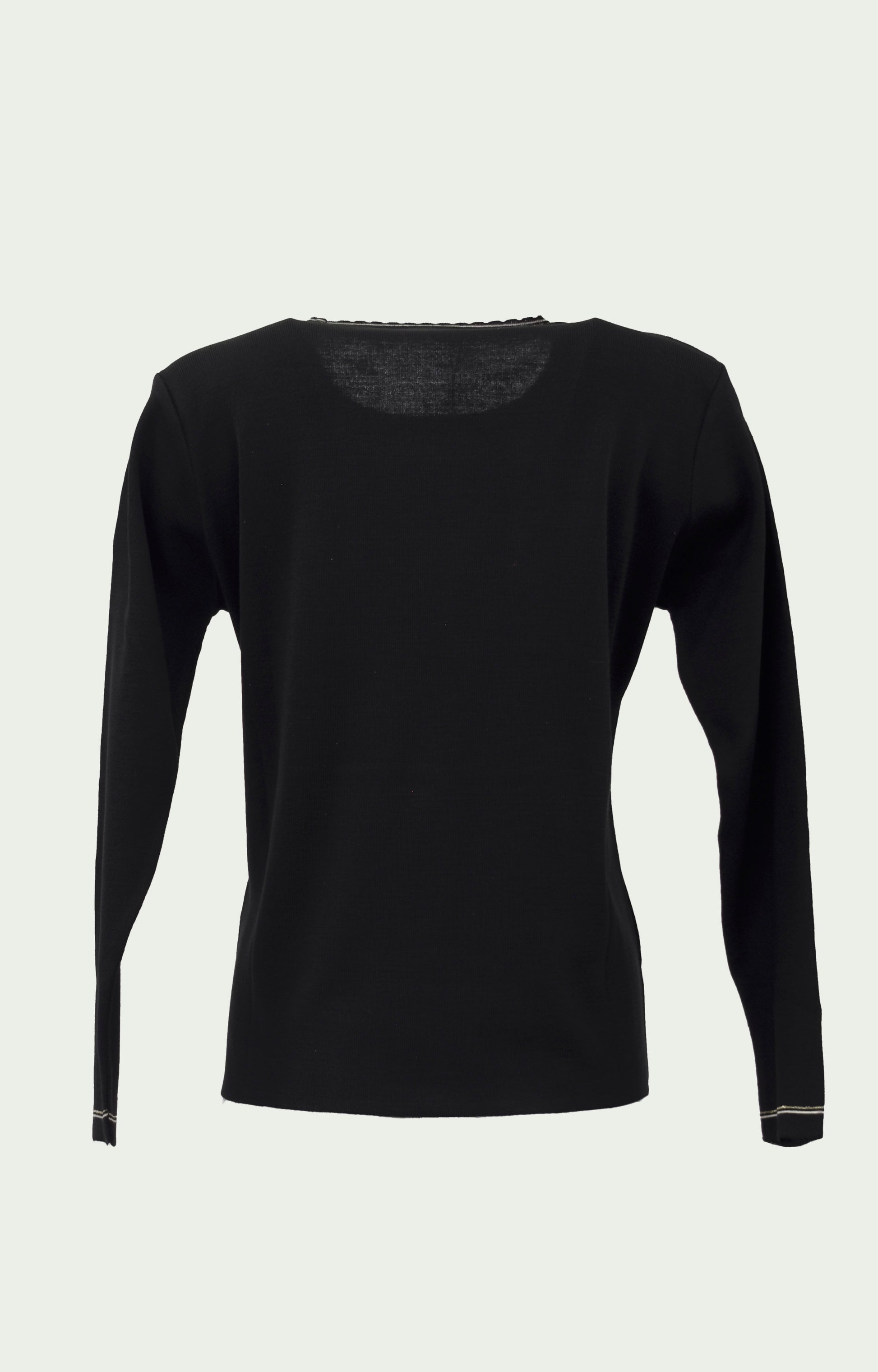 Μπλούζα πλεκτή μαύρη με χρυσά κυκλάκια