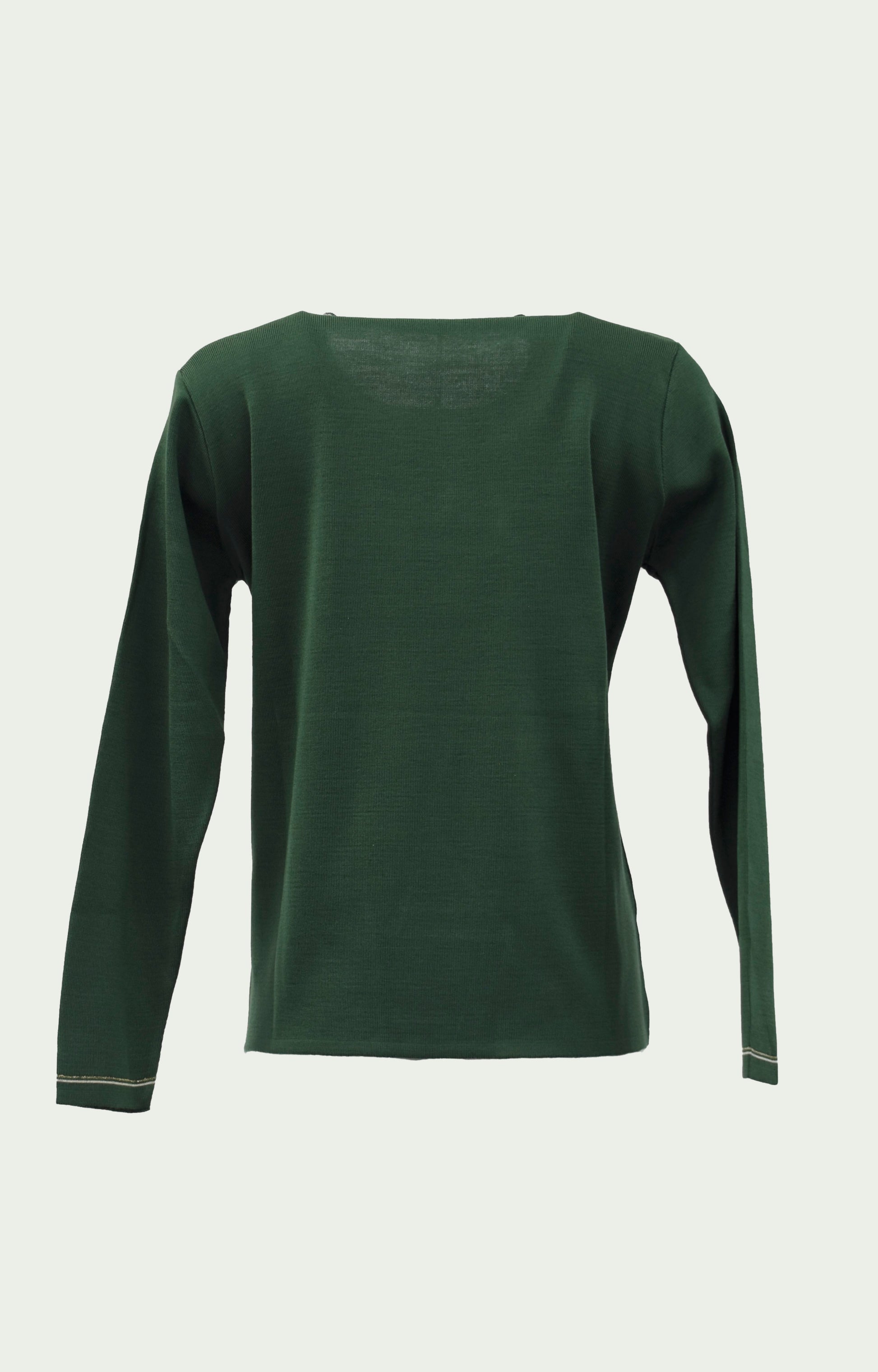 Μπλούζα πλεκτή πράσινη με χρυσά κυκλάκια