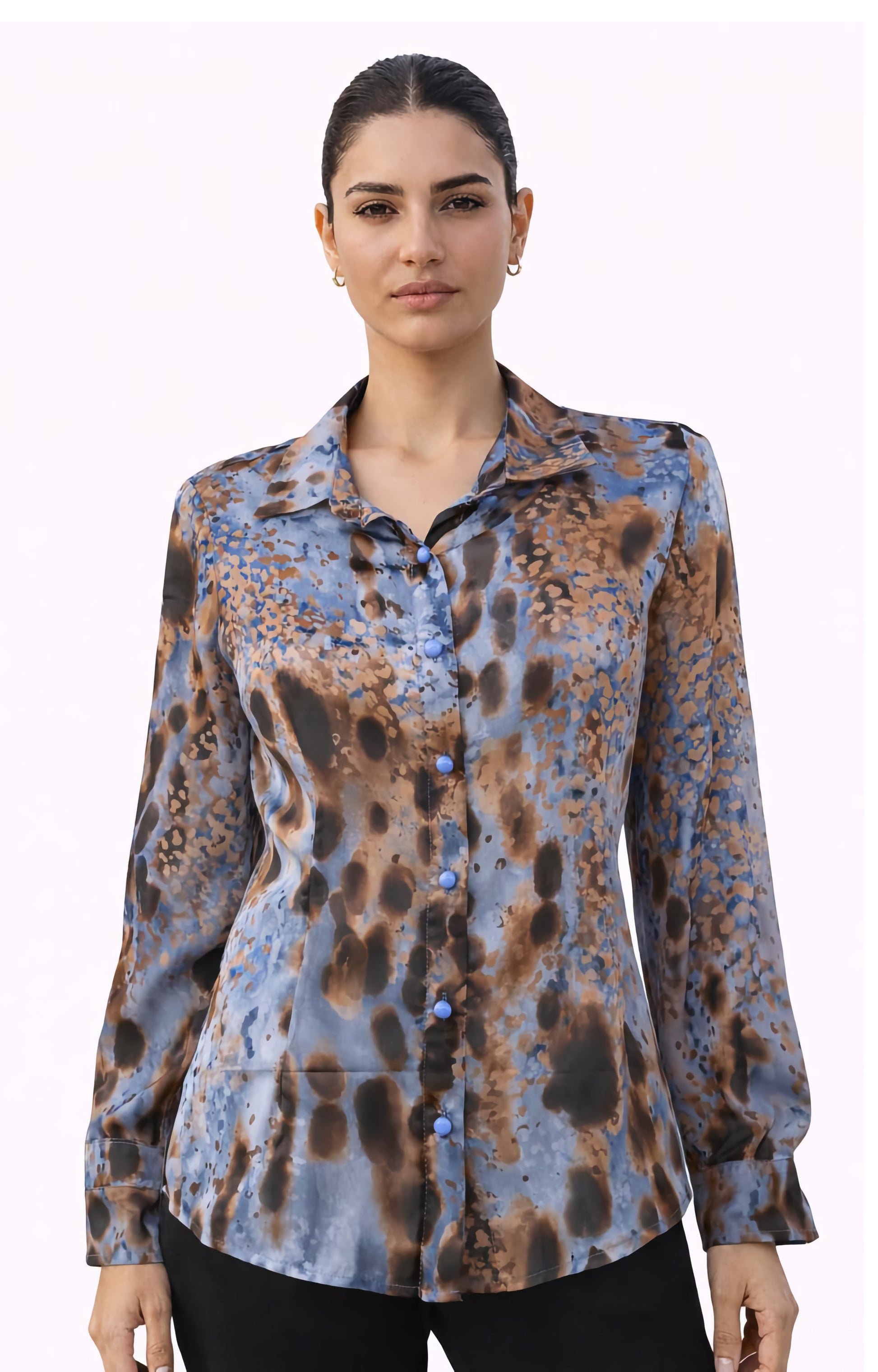 Πουκάμισο σατέν εμπριμέ