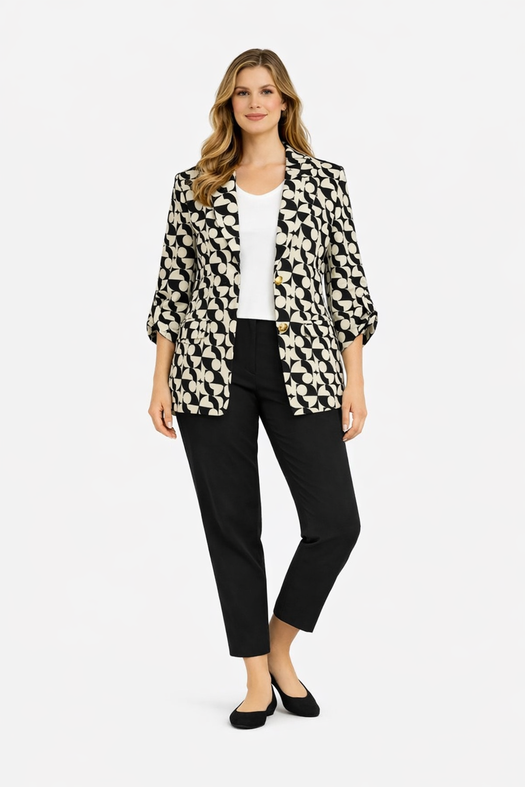 Σακάκι εμπριμέ μαυρόασπρο