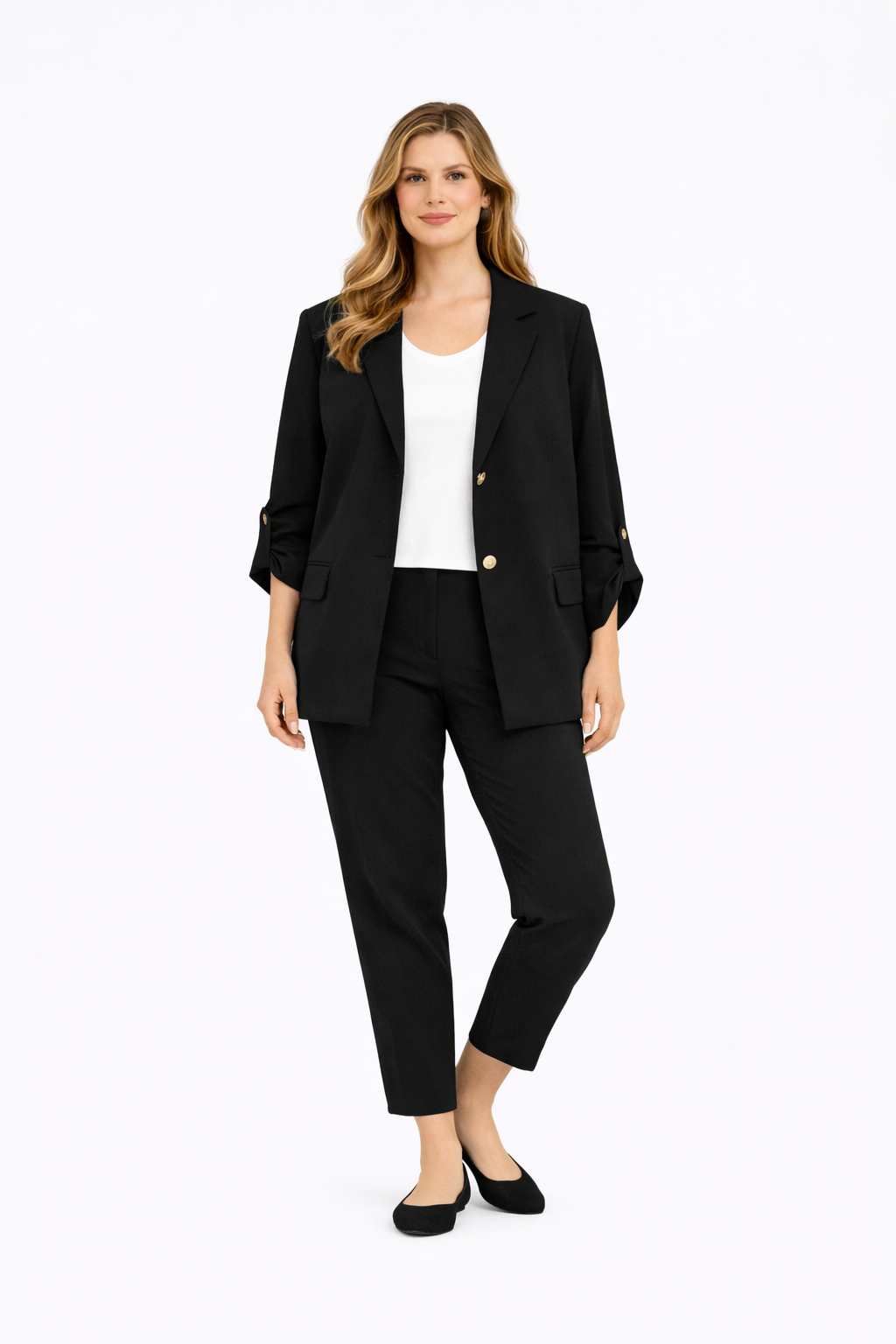 Σακάκι κρεπ φαρδύ μαύρο