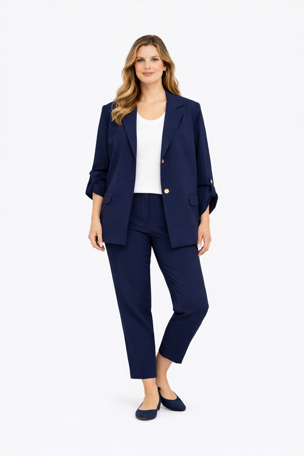 Σακάκι κρεπ φαρδύ μπλε