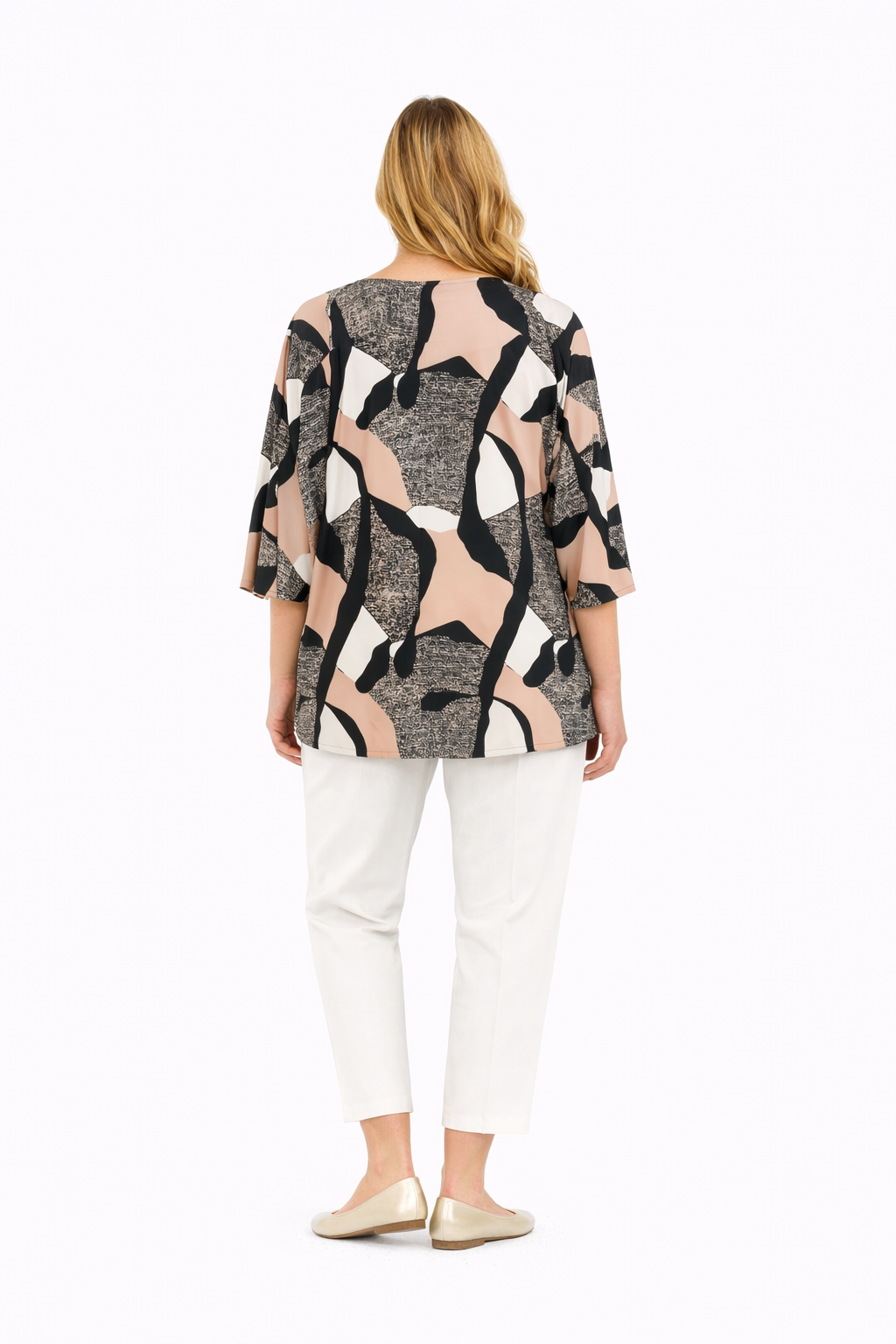 Μπλούζα  νυχτερίδα ζέρσεϊ εμπριμέ