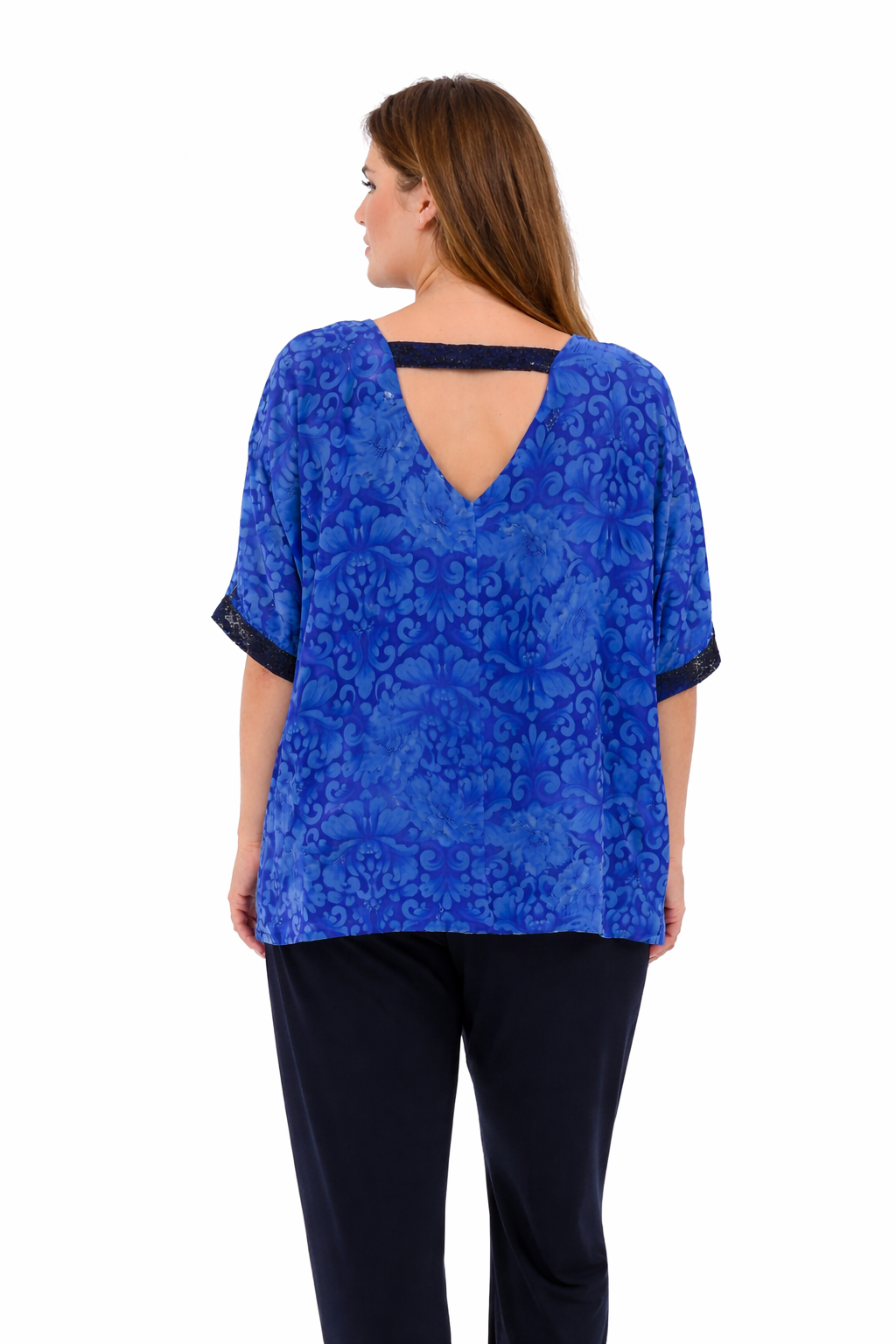 Μπλούζα ζορζέτα εμπριμέ