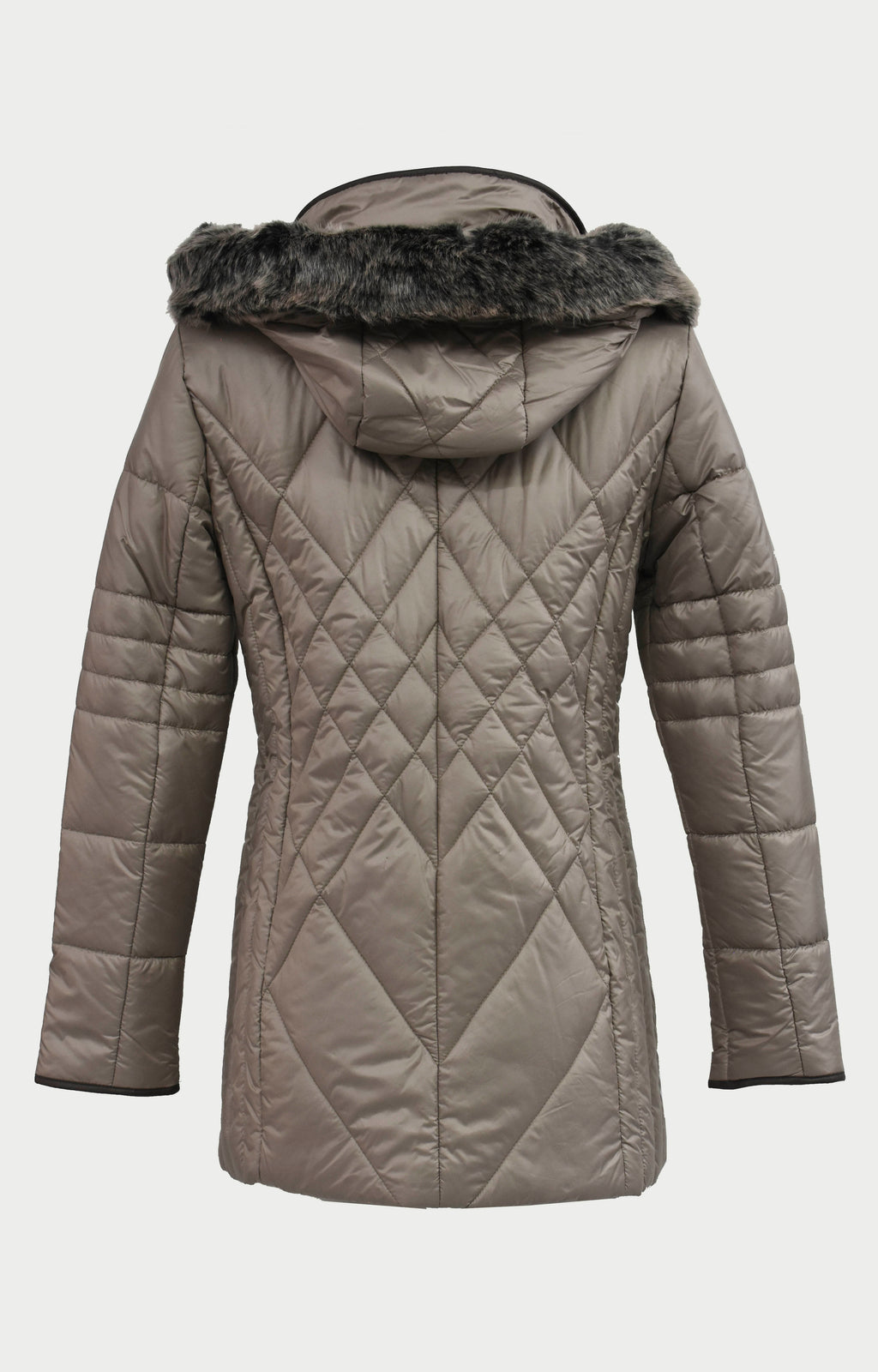 Μπουφάν μπεζ μακρύ με αποσπώμενη κουκούλα