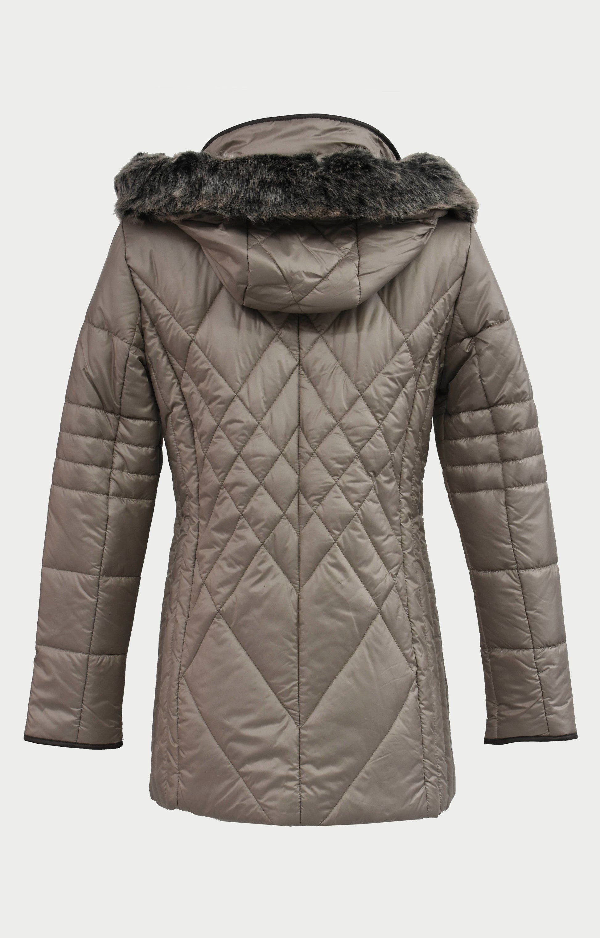 Μπουφάν μπεζ μακρύ με αποσπώμενη κουκούλα