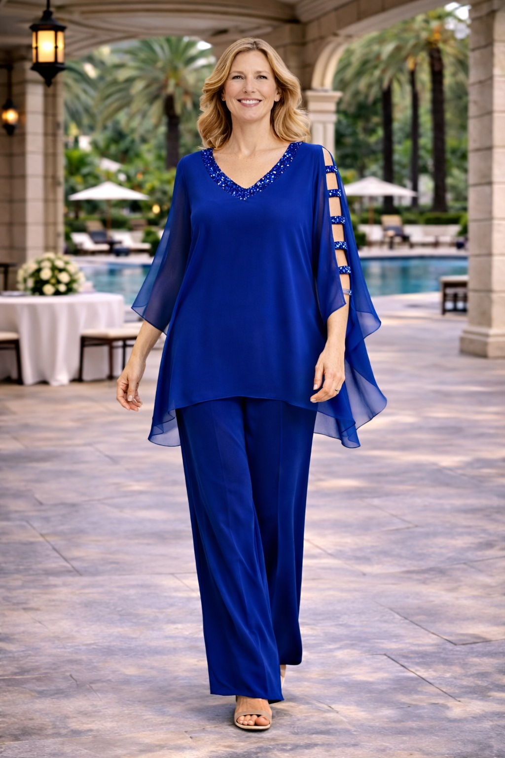 Σετ τουνίκ παντελόνα μπλε ρουά