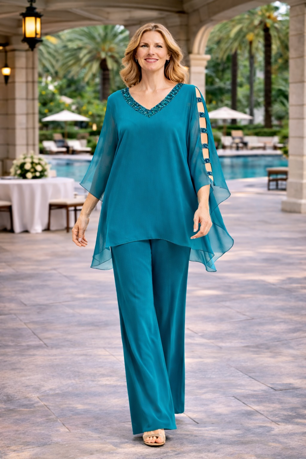 Σετ τουνίκ παντελόνα πετρόλ