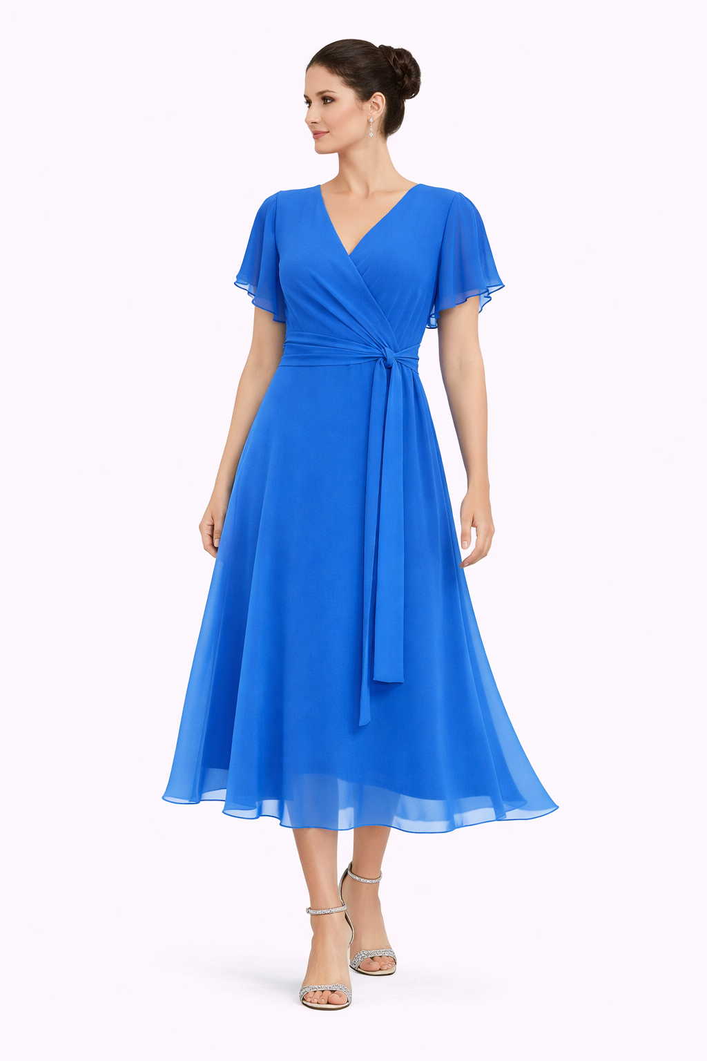 Φόρεμα ζορζέτα κρουαζέ ραφ