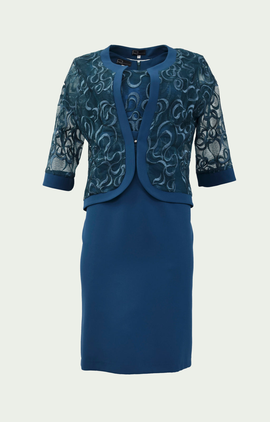 Σετ φόρεμα  δαντέλα πετρόλ