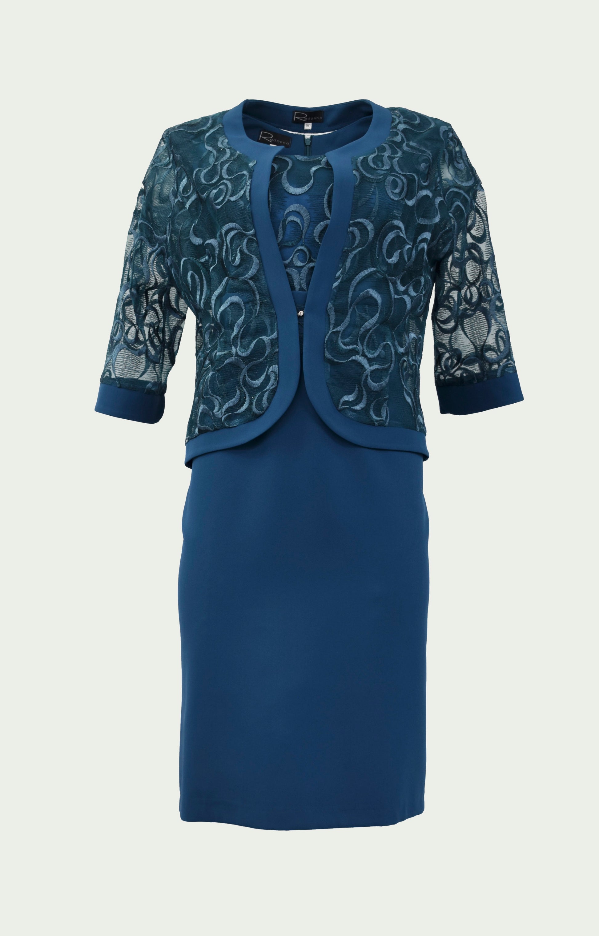 Σετ φόρεμα  δαντέλα πετρόλ