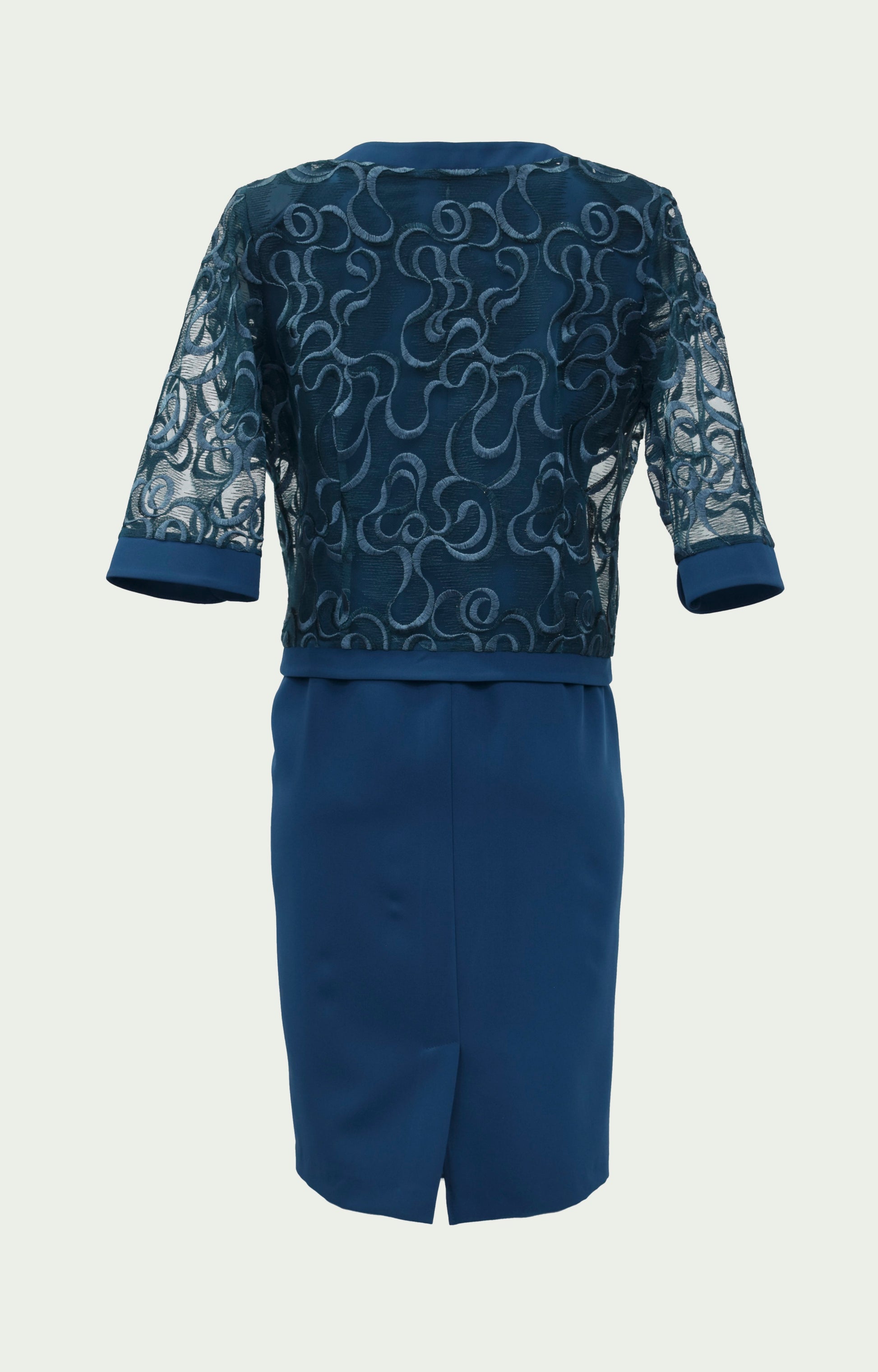 Σετ φόρεμα  δαντέλα πετρόλ