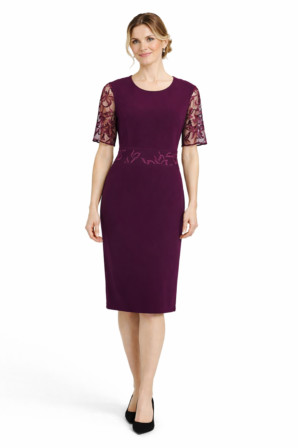 Σετ φόρεμα μπολερό δαντέλα γκρενά