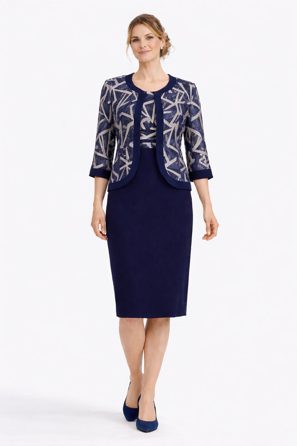 Σετ φόρεμα δαντέλα μπλε