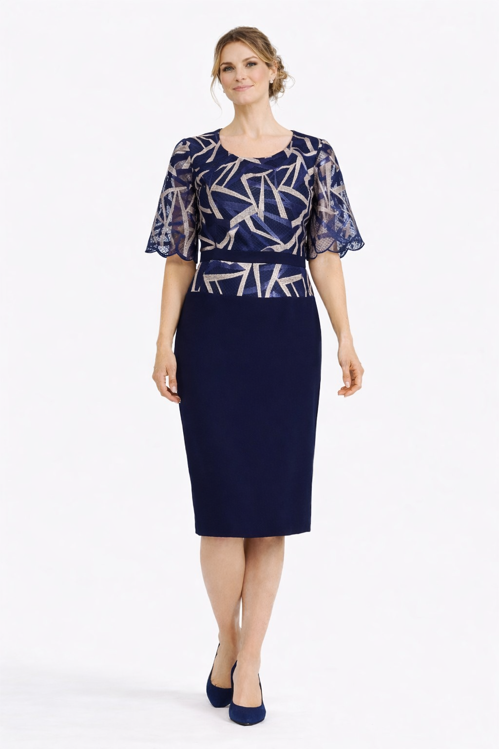 Σετ φόρεμα δαντέλα μπλε