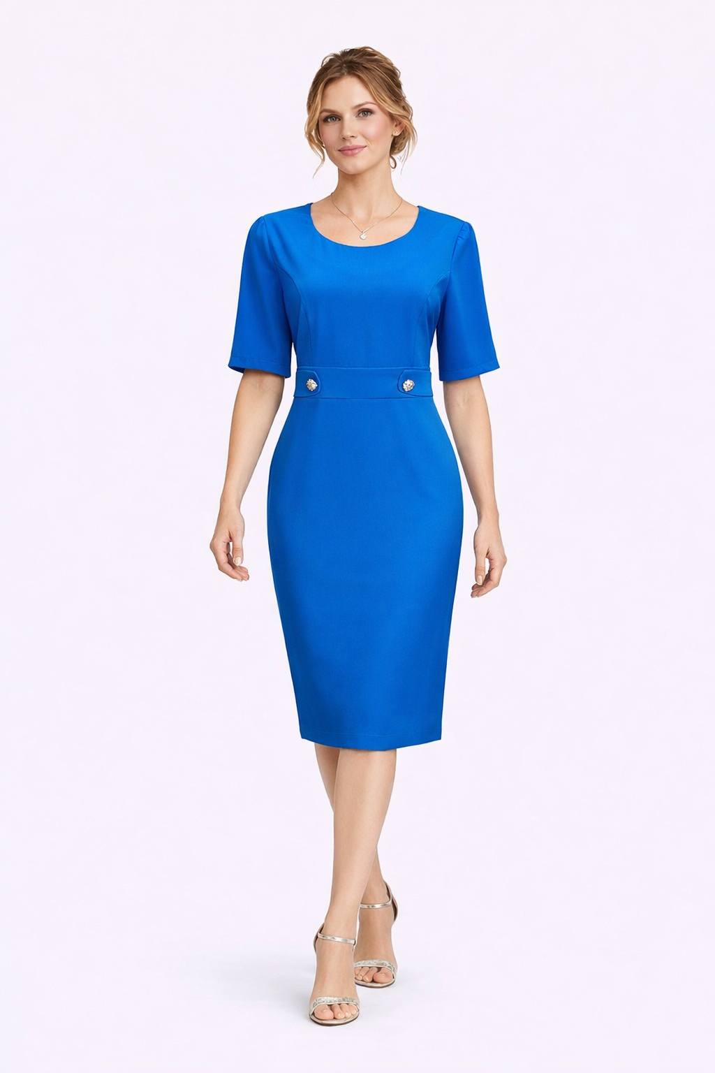 Φόρεμα κρεπ θαλασσί