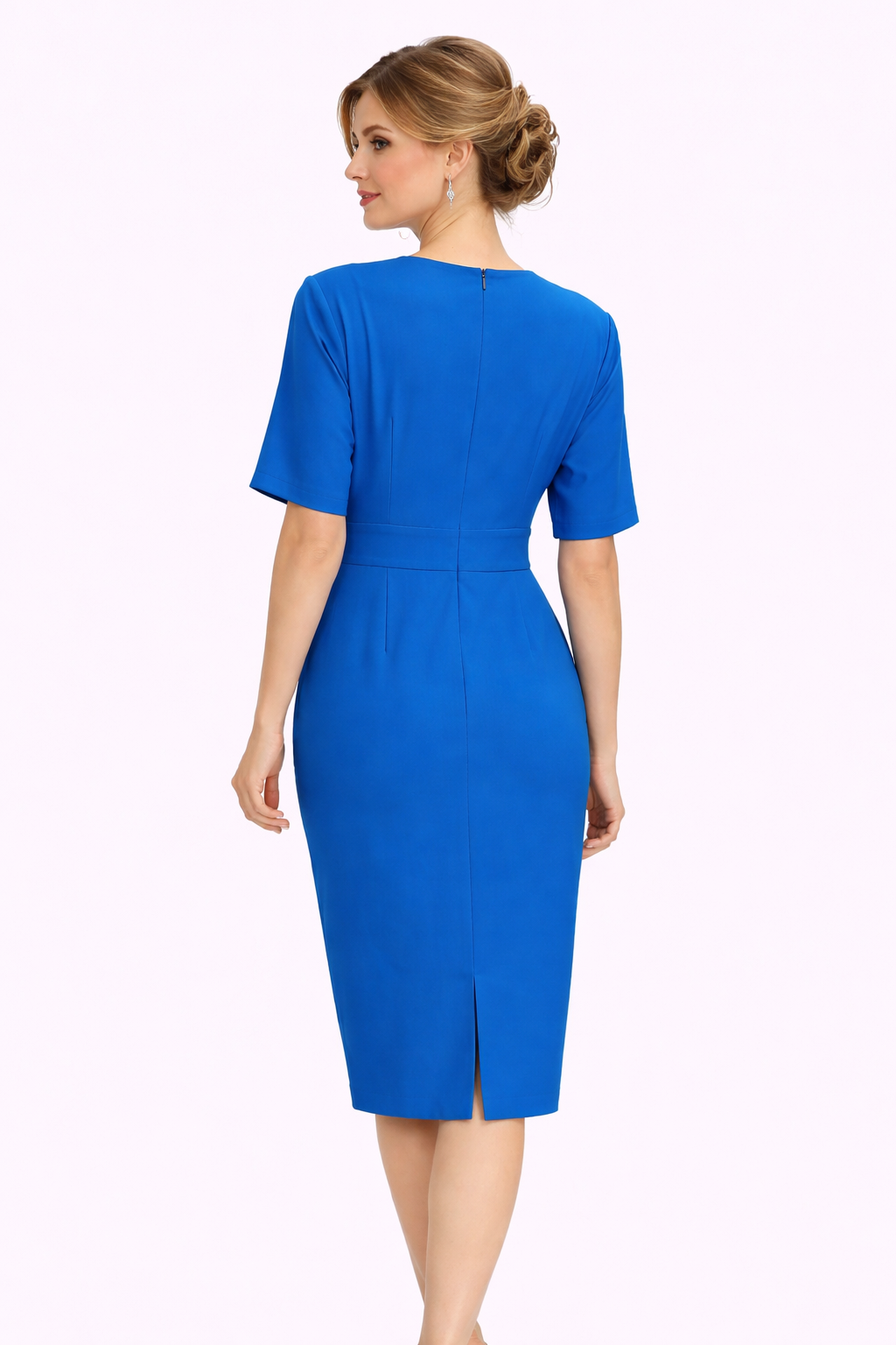 Φόρεμα κρεπ θαλασσί