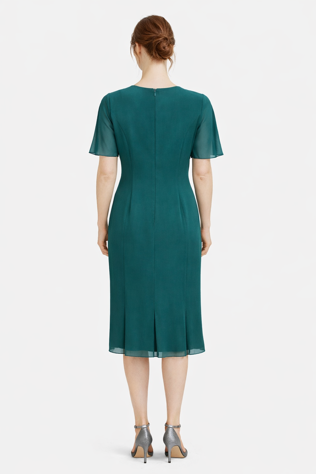 Φόρεμα ζορζέτα πετρόλ