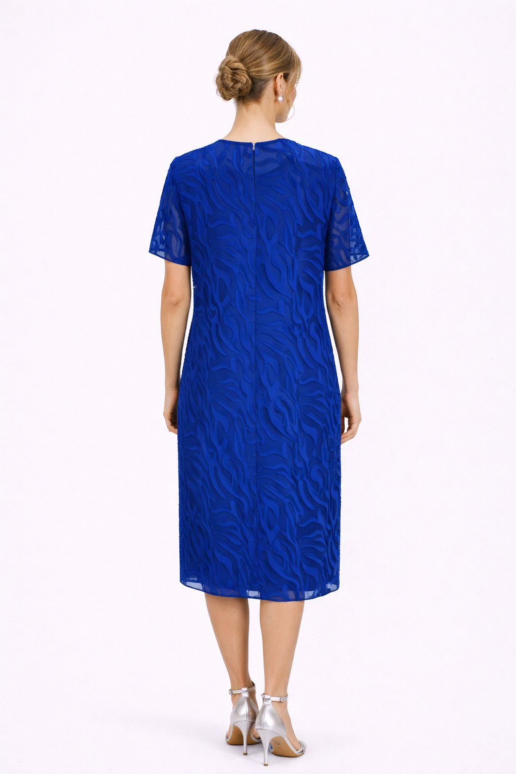 Φόρεμα μπλε ρουά με τουνίκ