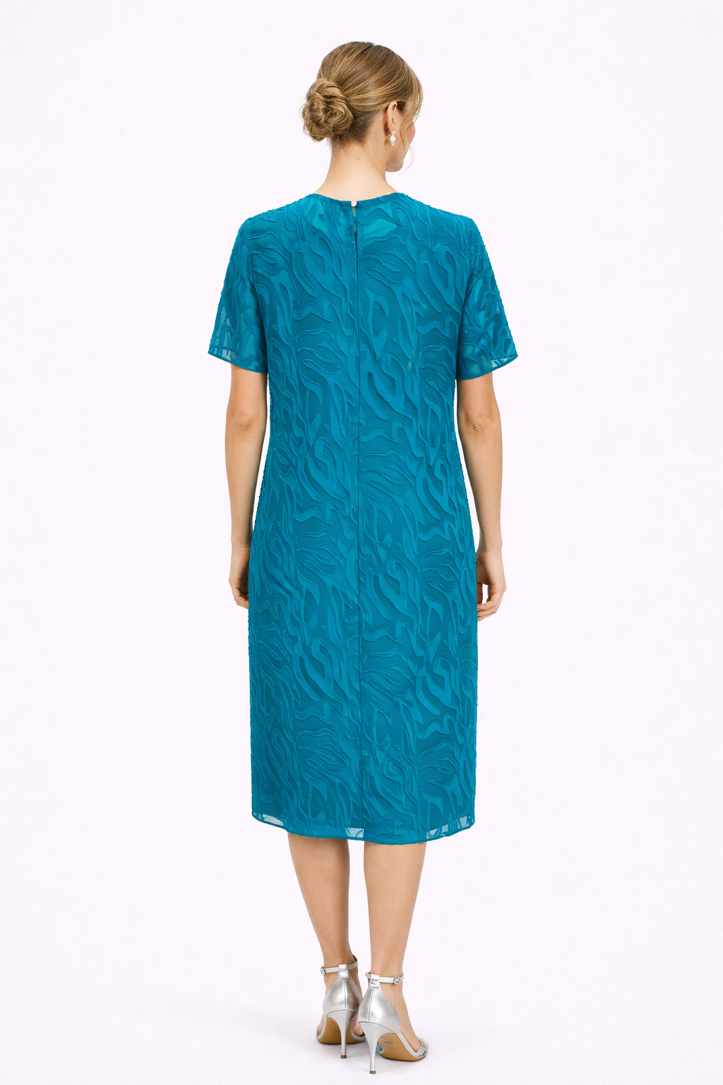 Φόρεμα πετρόλ με τουνίκ