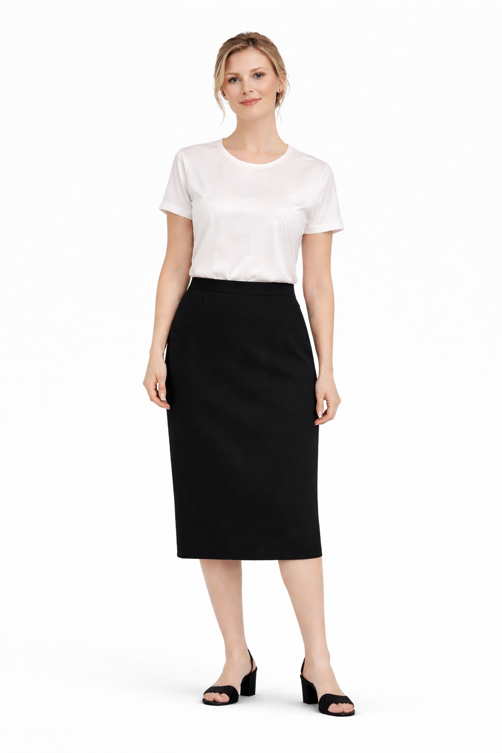 Φούστα κρεπ ίσια μαύρη