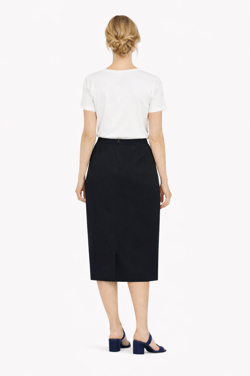 Φούστα κρεπ ίσια μαύρη