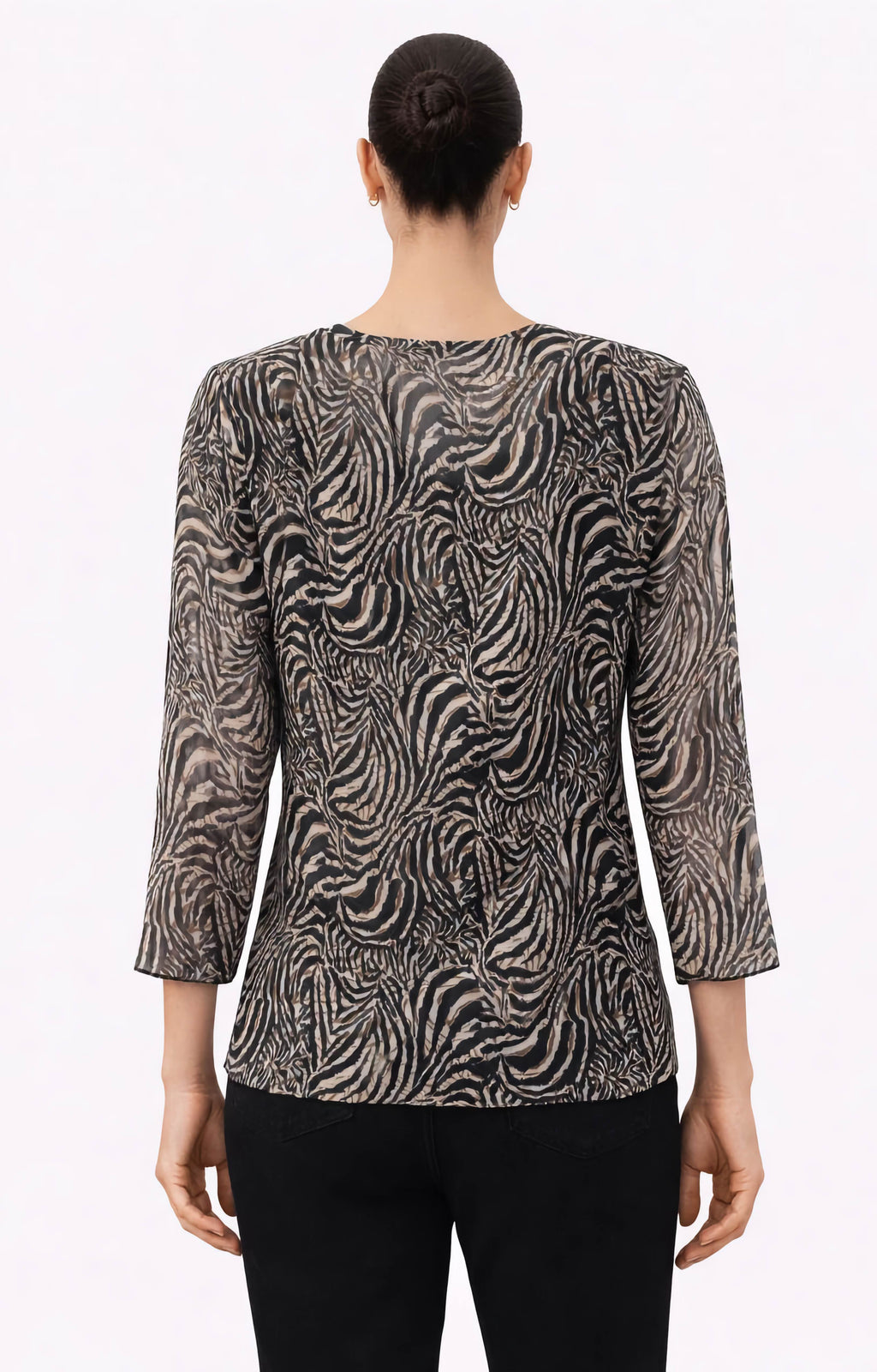 Μπλούζα ζορζέτα εμπριμέ